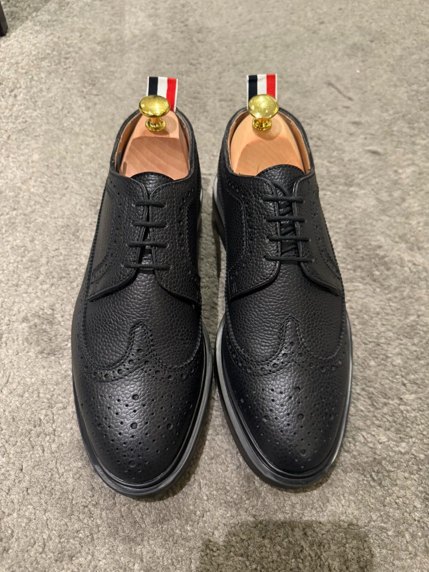 Thom Browne Thom Browne Black Carved Rubber Sole Leather Shoes US6 Size US 6 / EU 39 - 1 Thumbnail