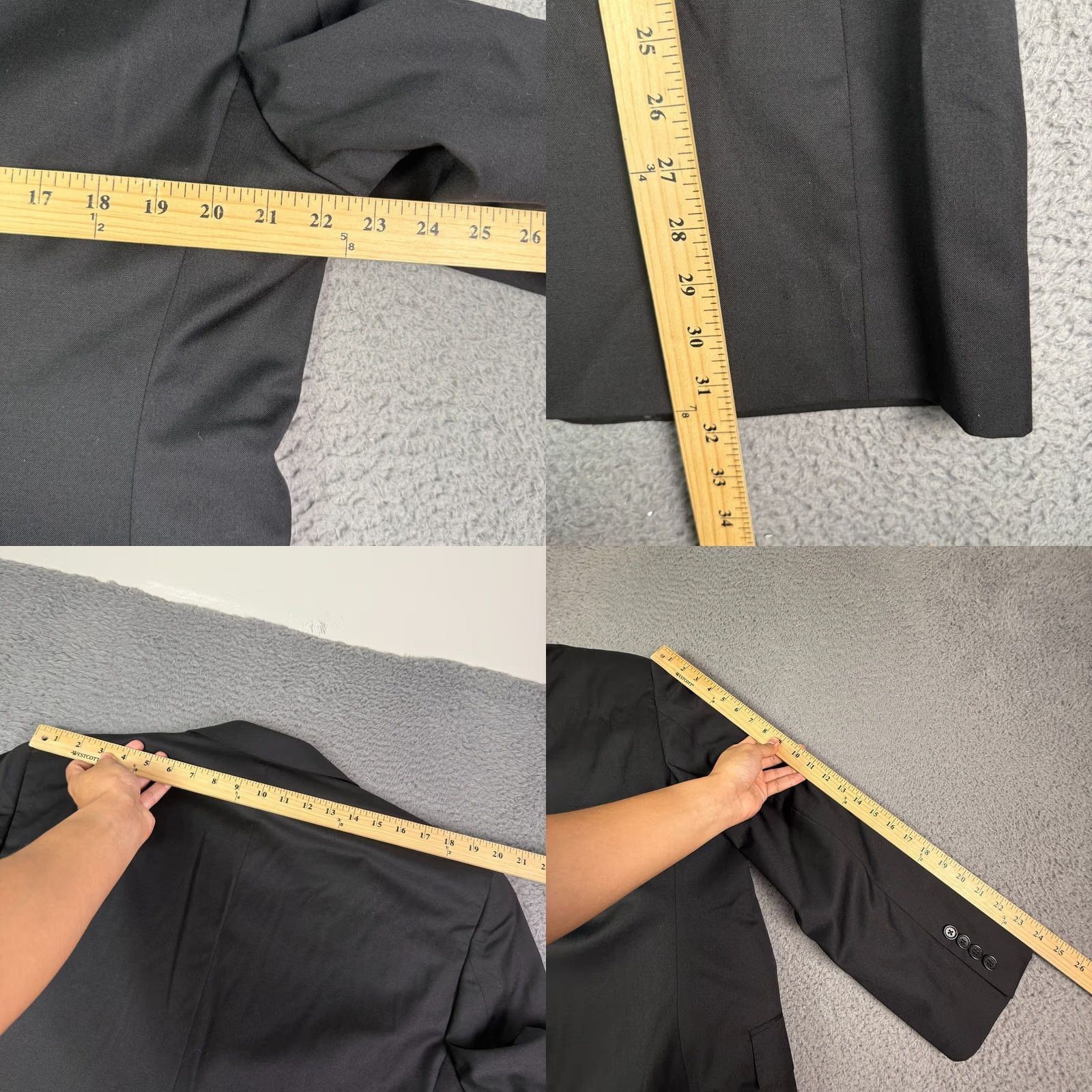 Jos. A. Bank Jos A Bank Signature Gold Suit Jacket Pants Set Mens 44R 34x30 Black Wool Size 44R - 8 Thumbnail