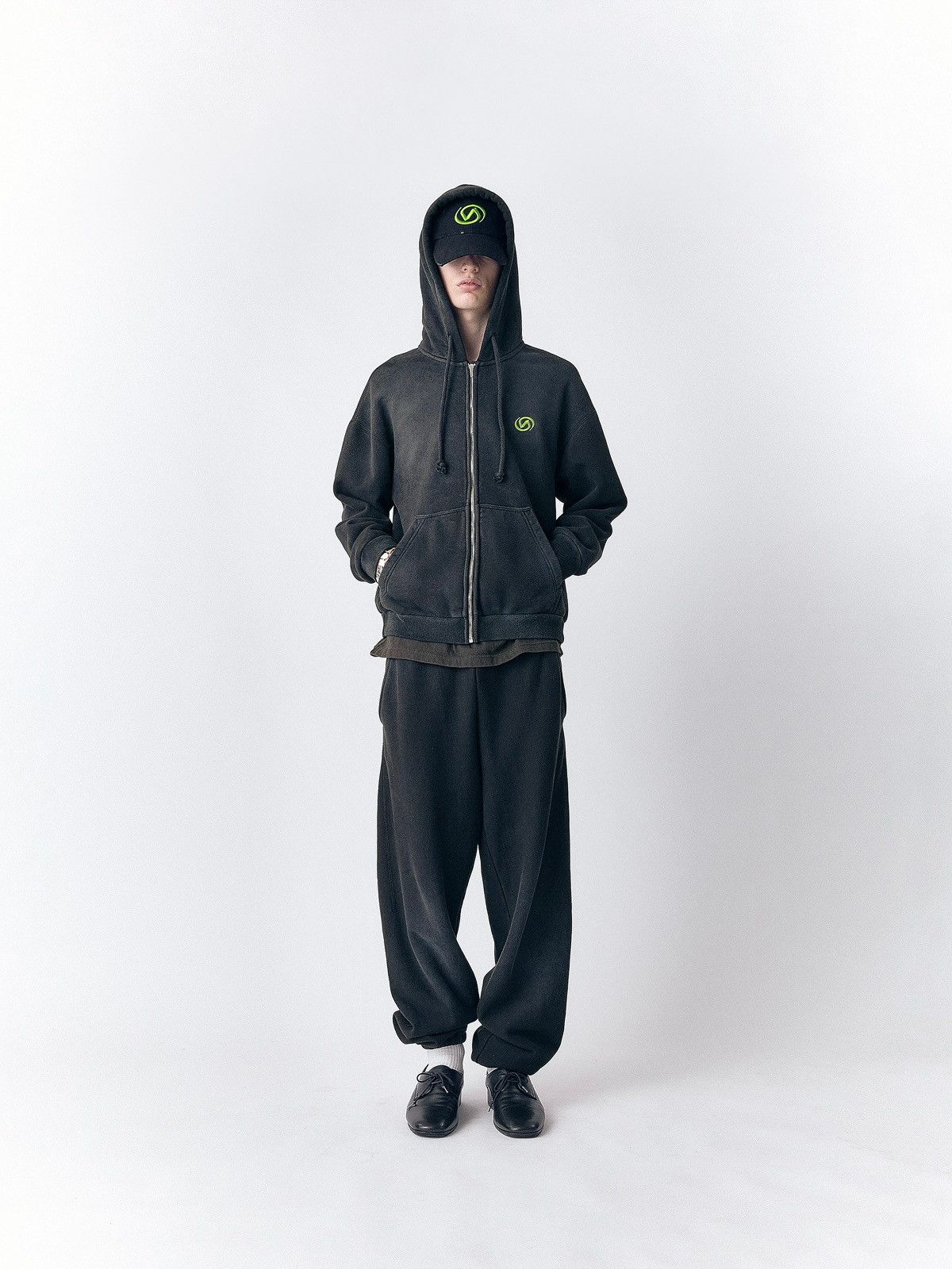 Vuja De Axel Sunfaded Chiral Hoodie in Supima Cotton