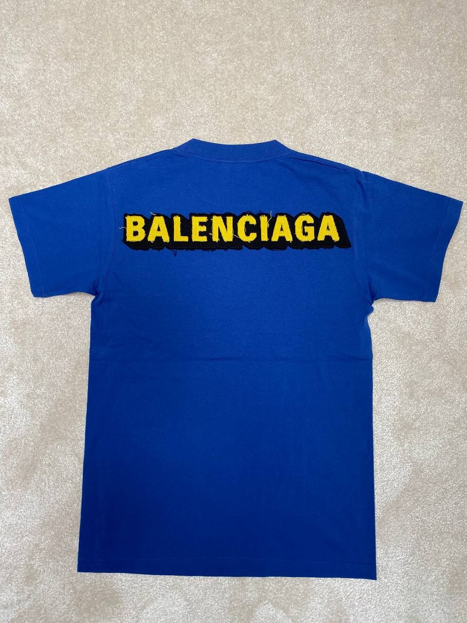 image of Balenciaga Patch Logo T-Shirt in Blue, Women's (Size XS)