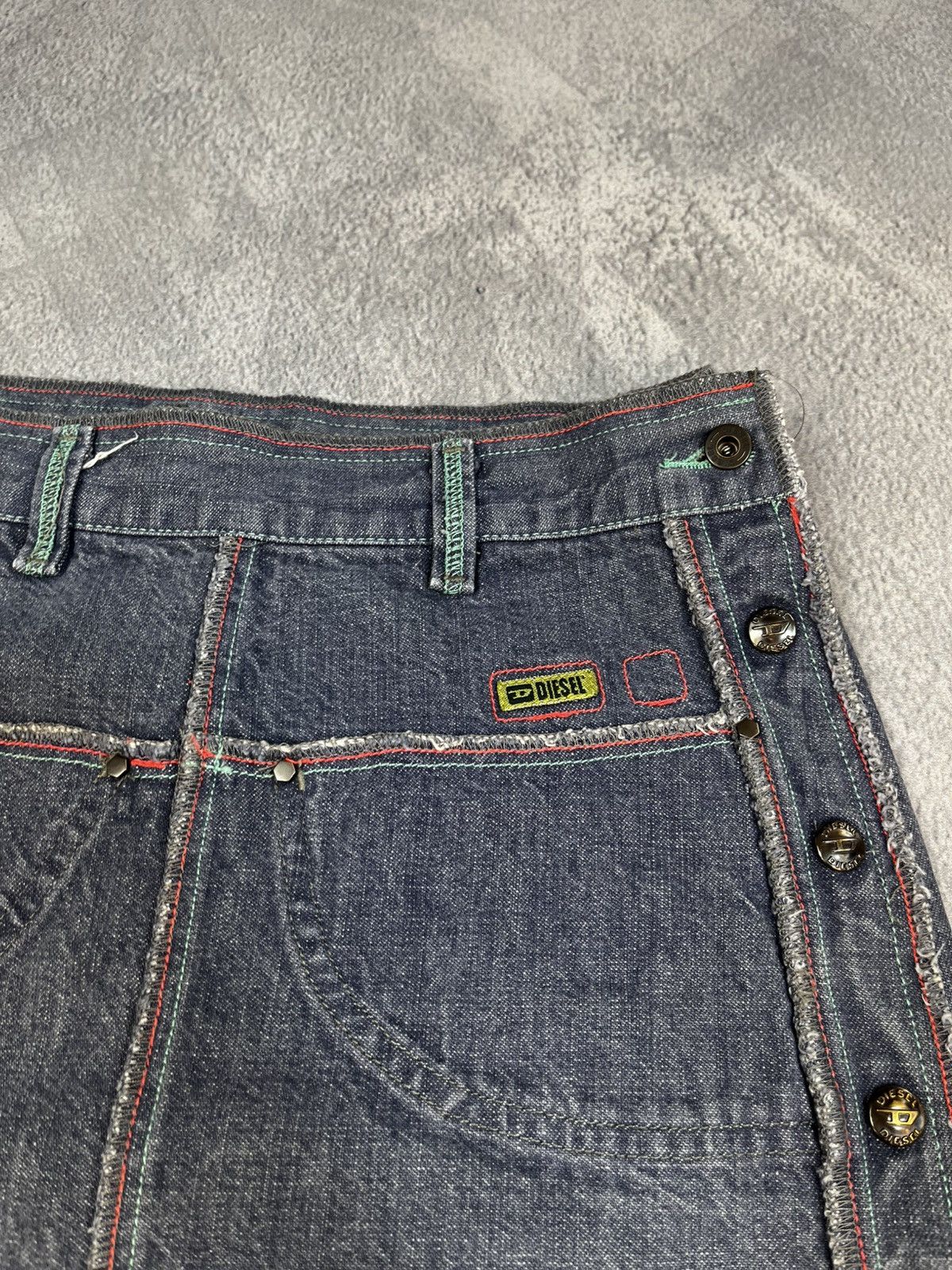 Diesel Vintage Y2K Diesel patchwork button ups midi skirt Japanese Size 26" / US 2 / IT 38 - 6 Thumbnail