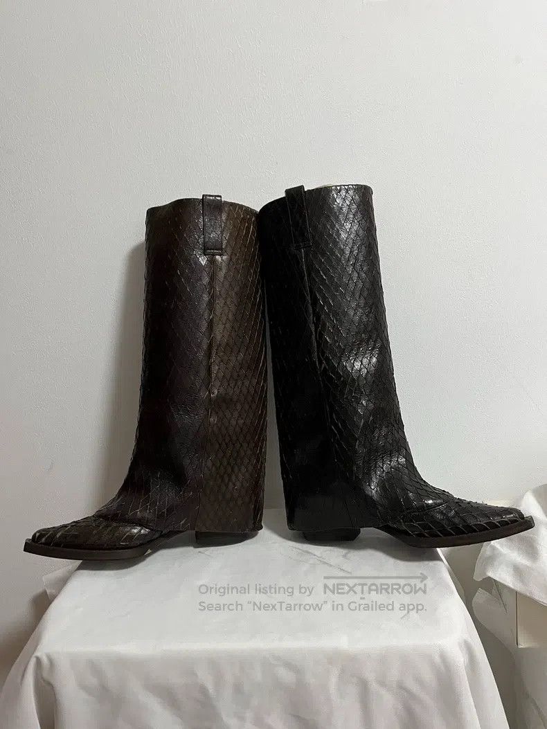 Givenchy Givenchy Snake Leather Tall Boots, Western Boots Size US 7 / IT 37 - 3 Thumbnail