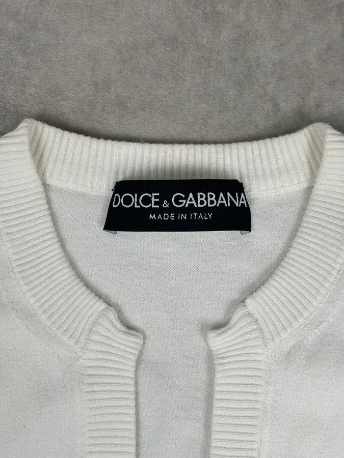 Dolce & Gabbana SS2006 Dolce & Gabbana White Sleeveless Logo Sweater Size S / US 4 / IT 40 - 7 Thumbnail