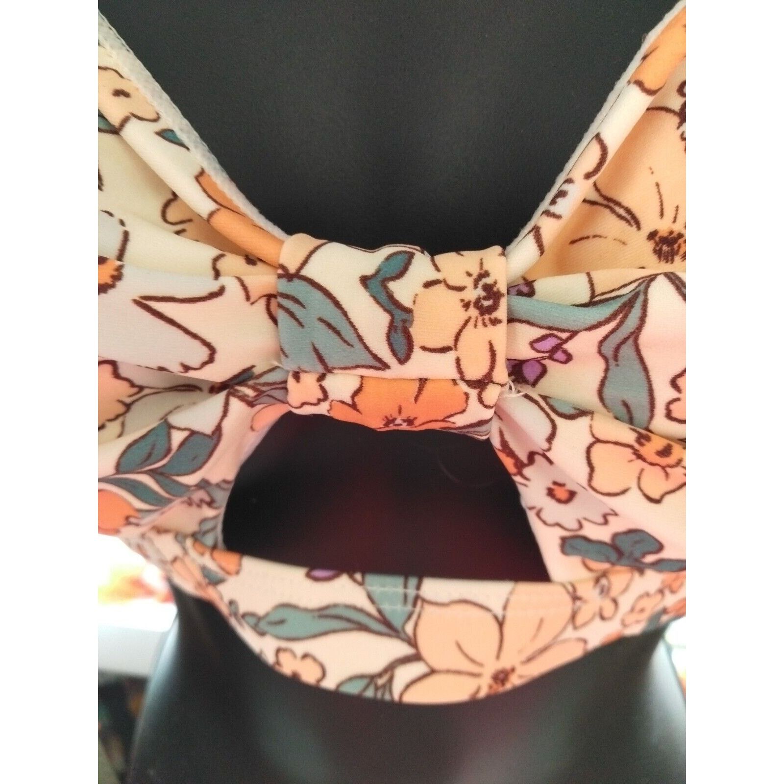 Other Cupshe Bikini Top Women Size Large NEW Yellow Peach Floral Size ONE SIZE - 2 Thumbnail