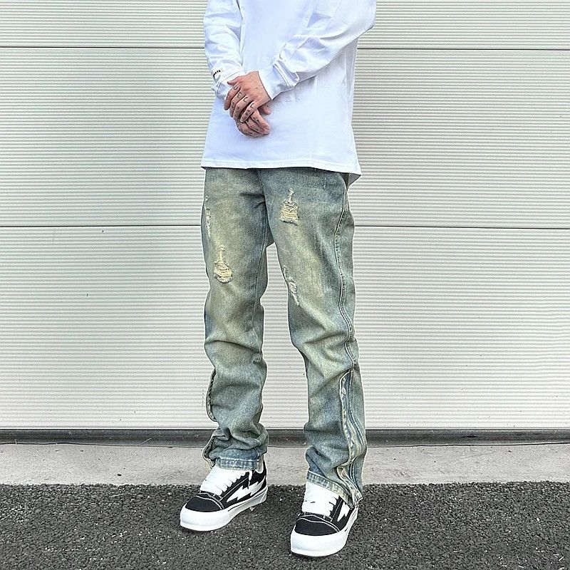 Japanese Brand × Vintage Distressed relaxed jeans side button Size US 30 / EU 46 - 7 Thumbnail