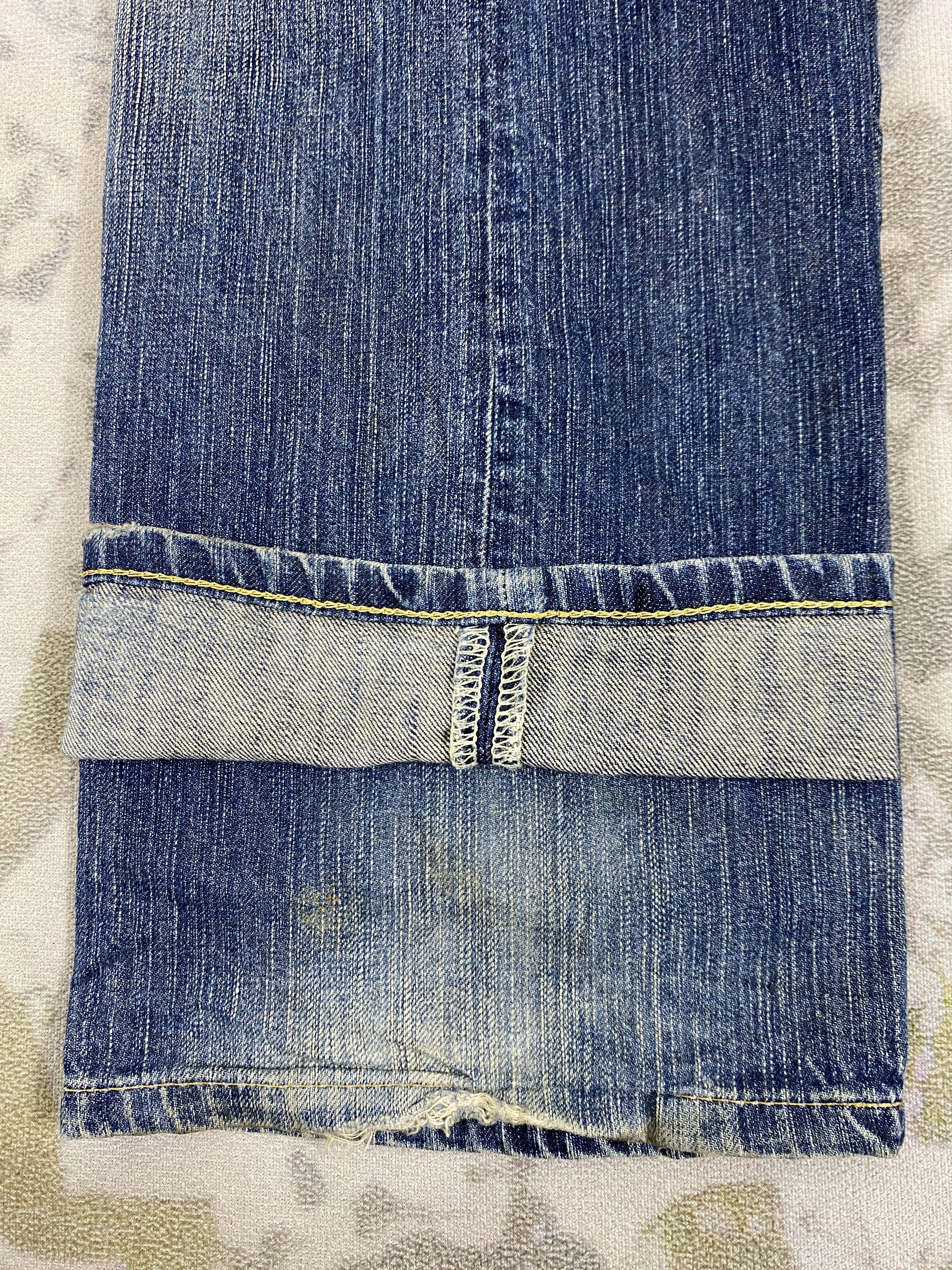 If Six Was Nine Blue Distressed Vintage Edwin Jeans 33x33 Denim- JN3828 Size US 33 - 12 Thumbnail