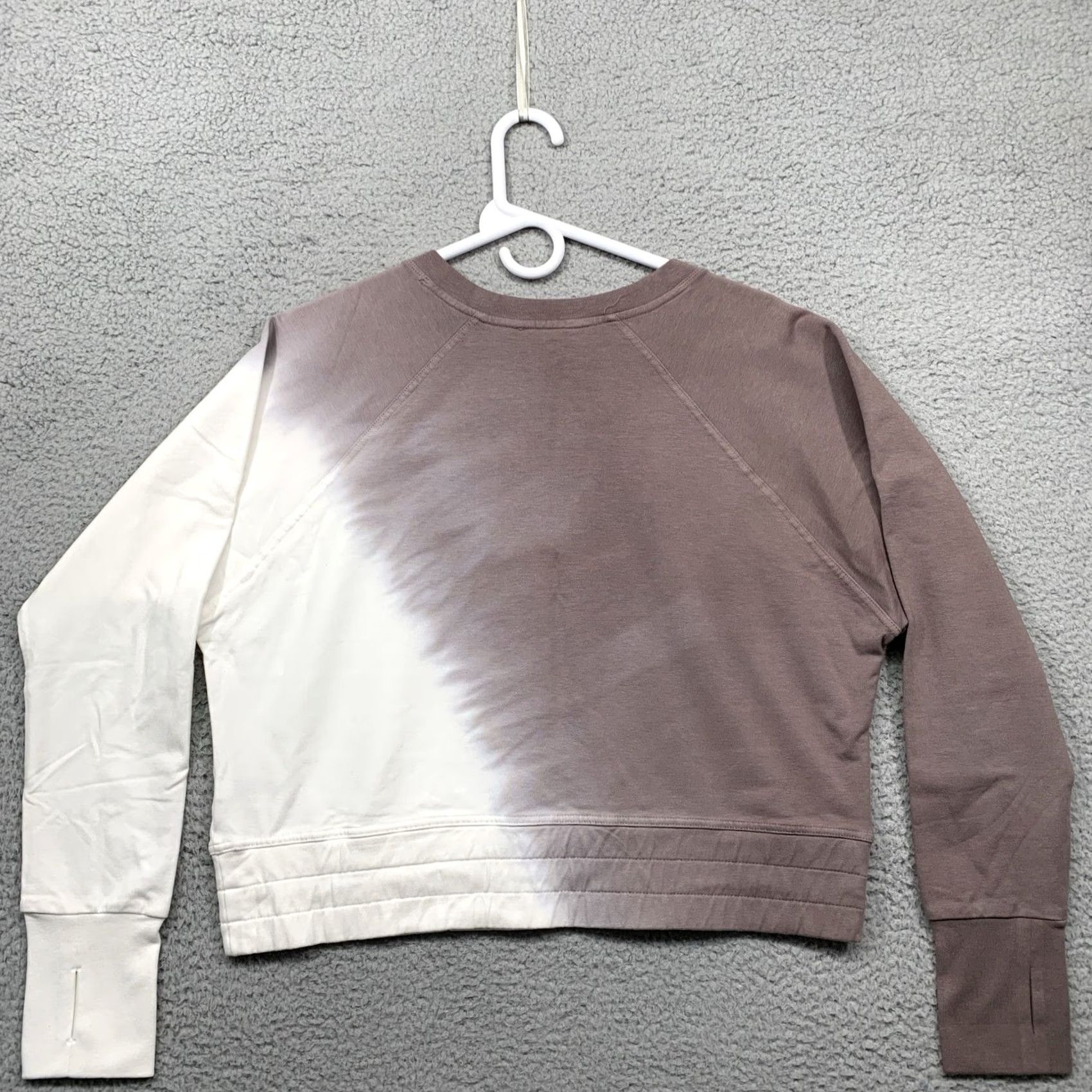 Vintage Joy Lab Cropped Sweatshirt Women's Mocha & Cream Size Small Thumb Holes NWT Size S / US 4 / IT 40 - 2 Thumbnail