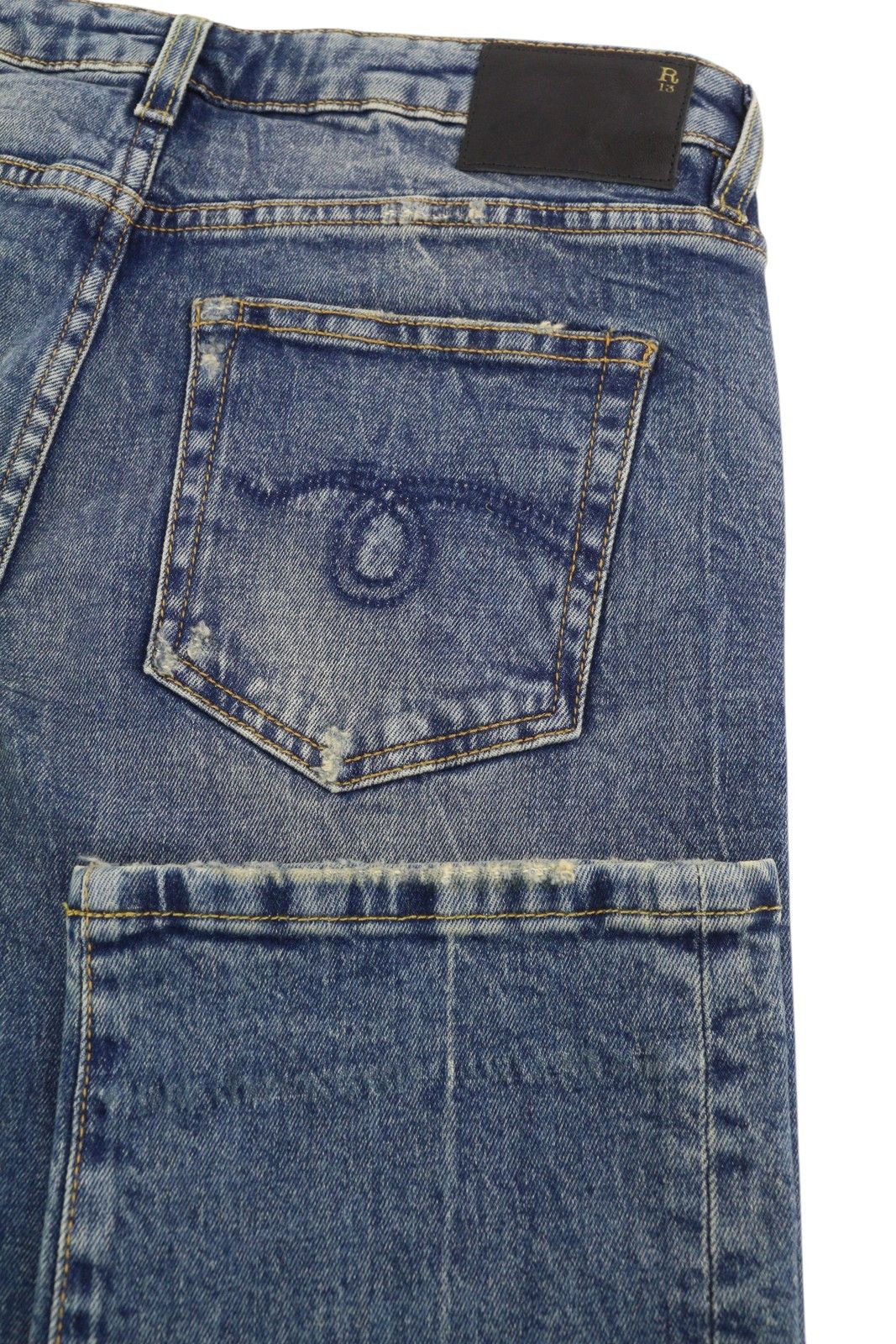 R13 BOY STRAIGHT 27 Ankle Cropped Washed Blue Kelly 84491 Size 27" / US 4 / IT 40 - 6 Thumbnail