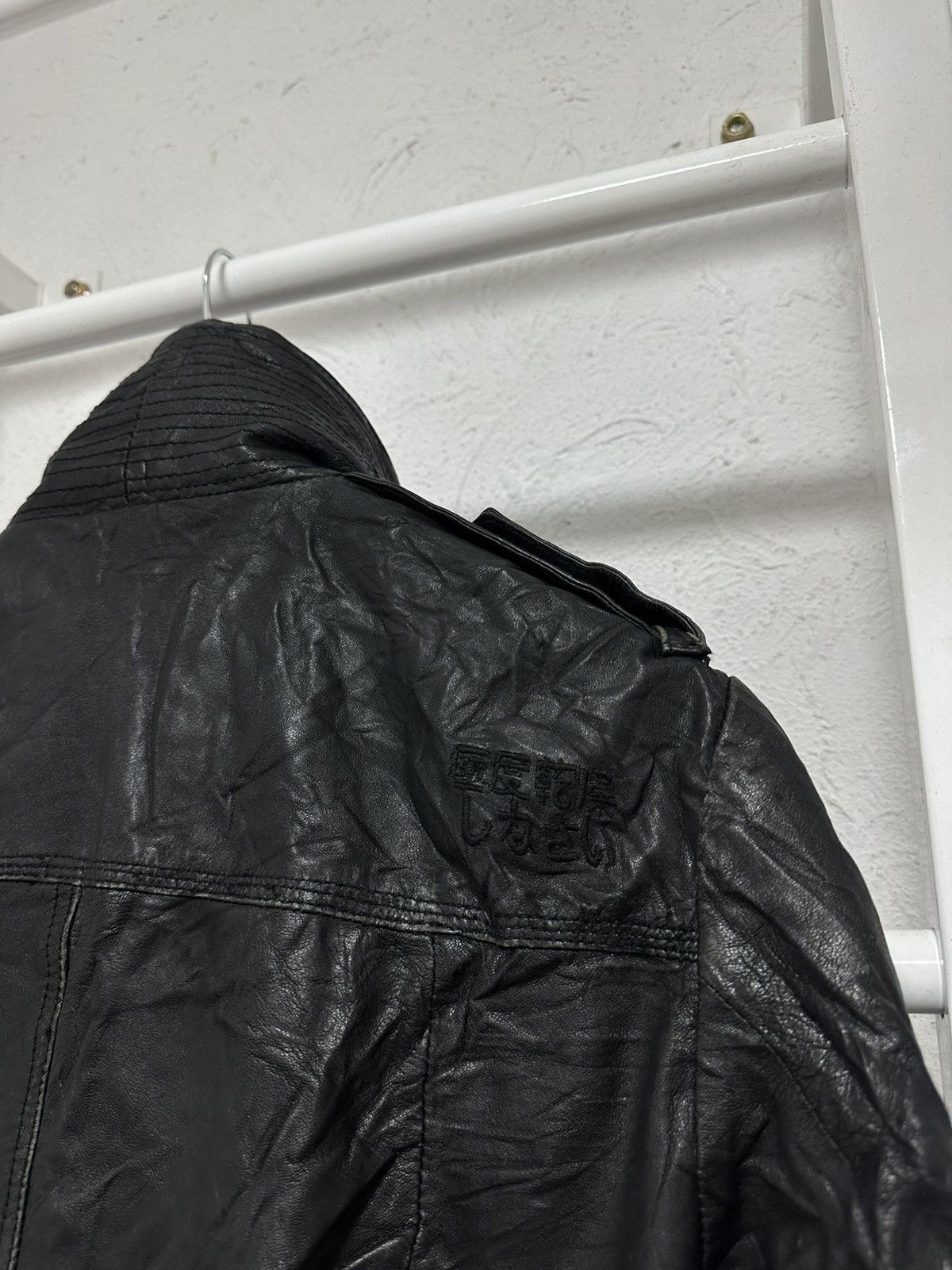 Japanese Brand × Superdry Superdry Avant-Garde Leather Jacket M Size Diesel Style Size US M / EU 48-50 / 2 - 9 Thumbnail