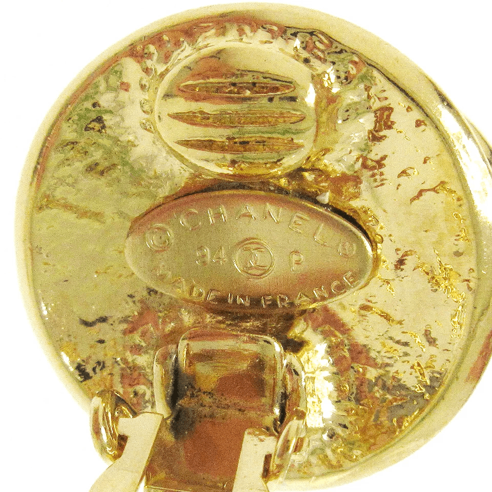 Chanel CHANEL CC Logos Button Motif Earrings Gold-Tone Size ONE SIZE - 3 Thumbnail