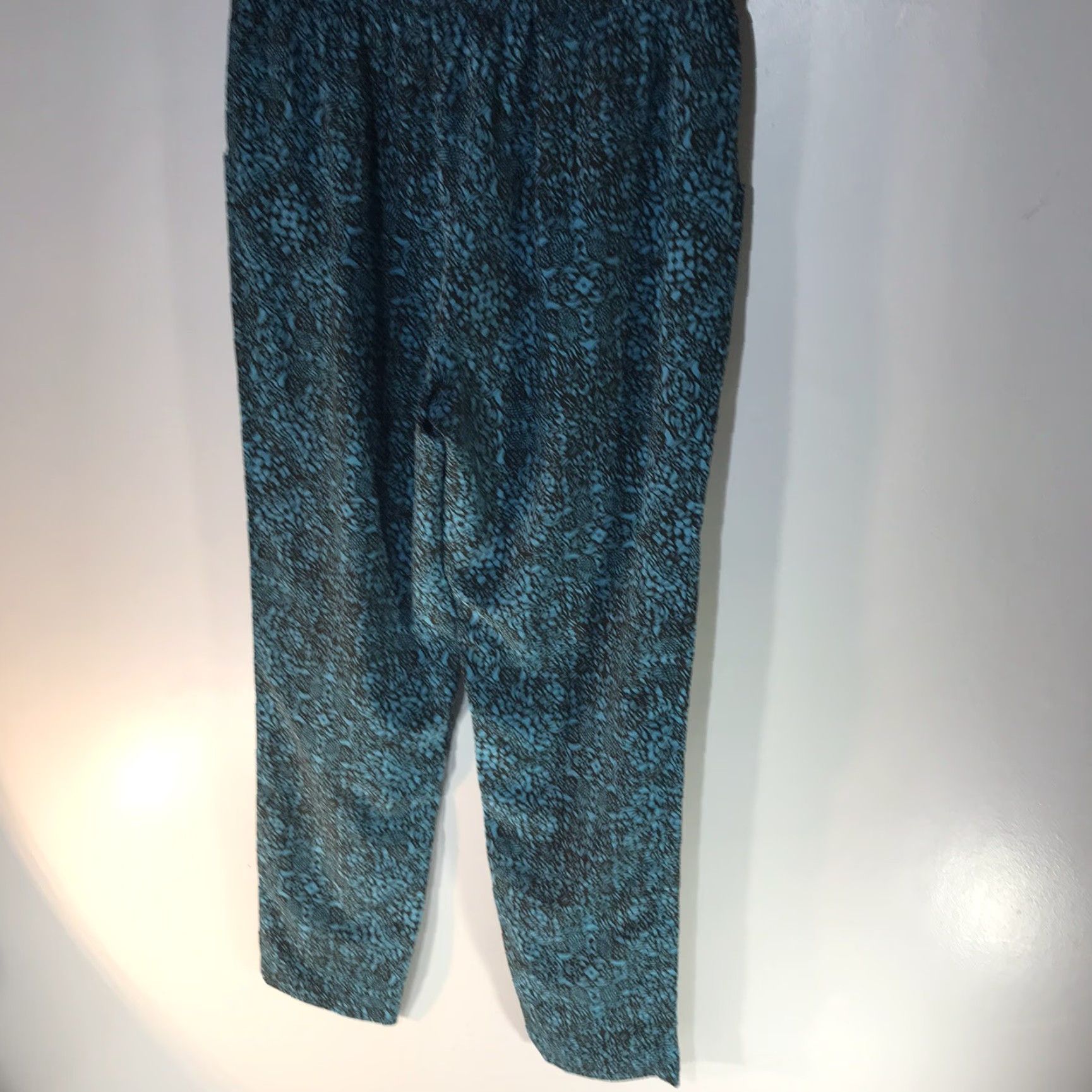 Coldwater Creek Coldwater Creek Teal/Brown Floral Geometric Drawstring Pants Womens Size S/8 Ankle Casual Lightweight Size 28" / US 6 / IT 42 - 3 Thumbnail
