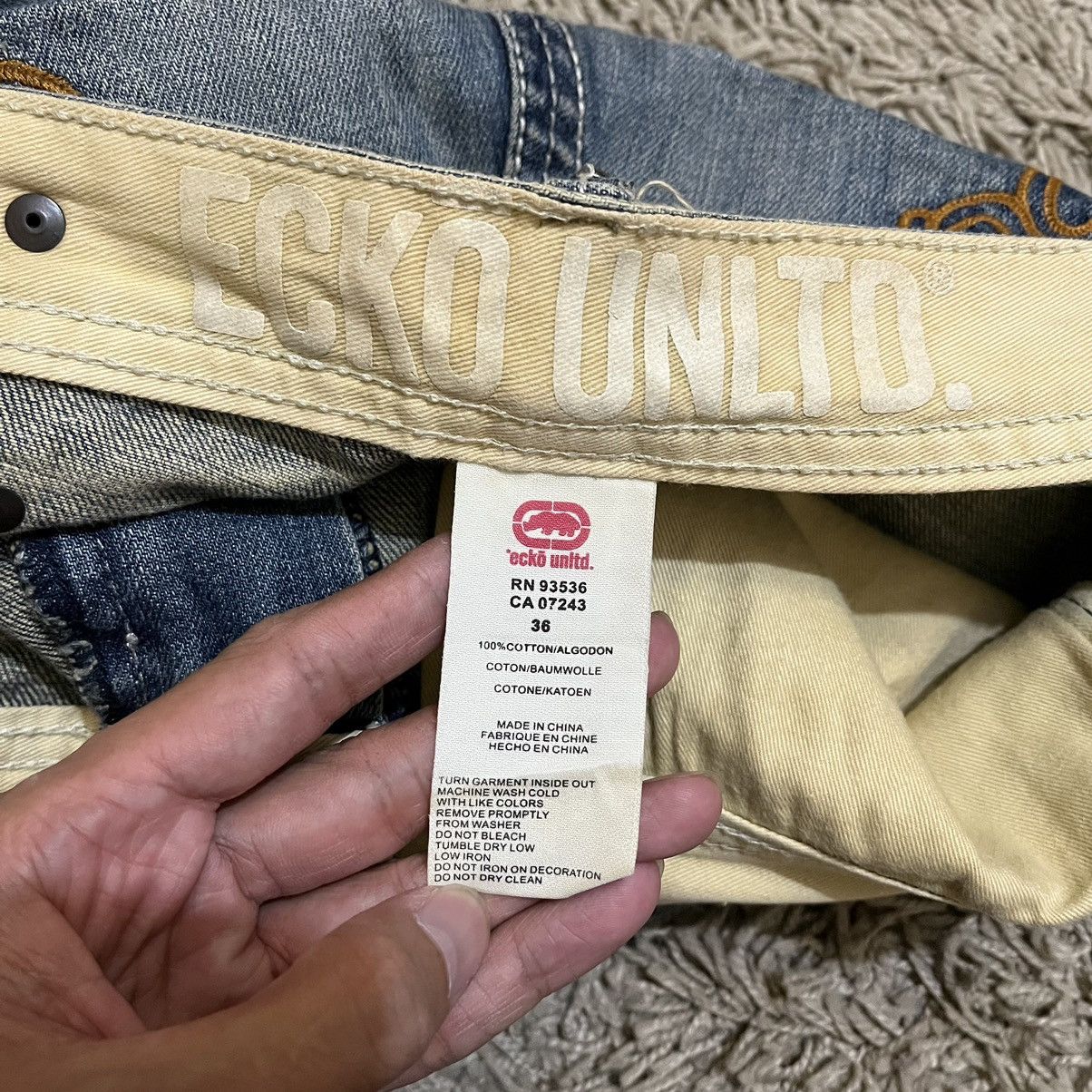 Ecko Unltd. 2000's Ecko Unltd. "Just Salvation" Baggy Denim Pants Size US 35 - 15 Thumbnail