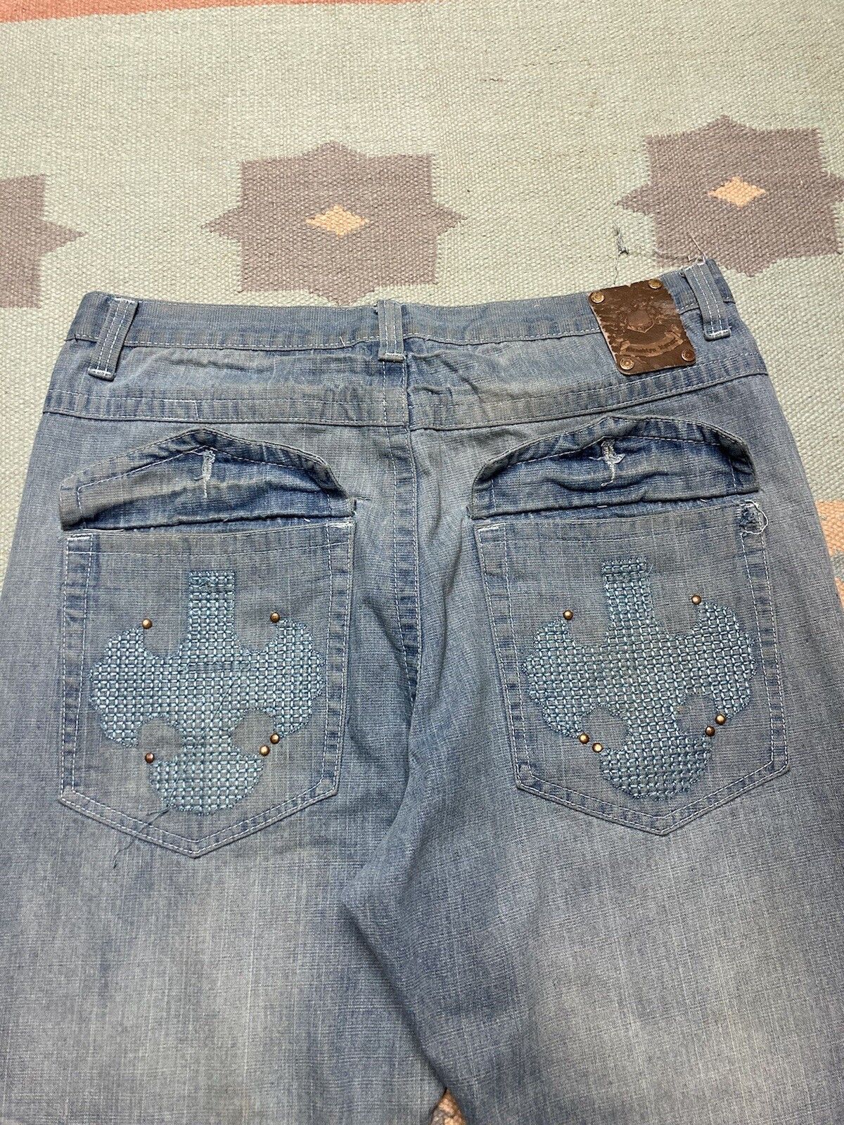Vintage Vtg y2k baggy jeans embroidered Brooklyn xpress grunge 34x34 Size US 34 / EU 50 - 4 Thumbnail
