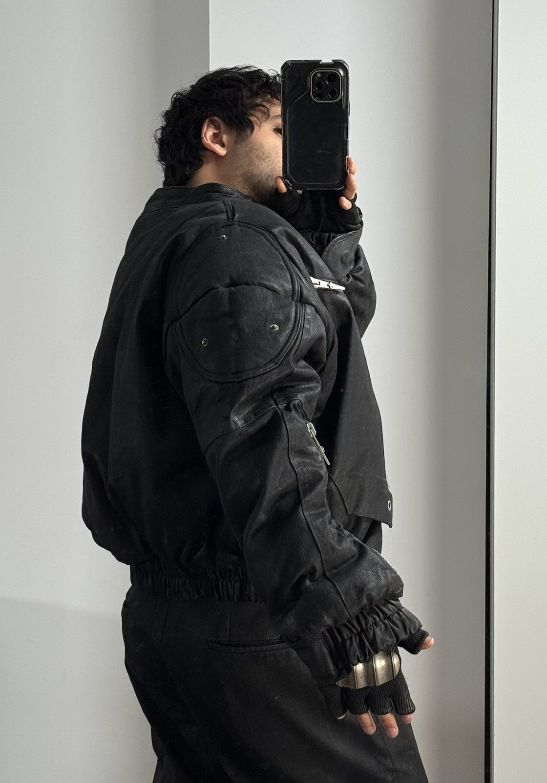 SHINE LUXURY RARE Shine Luxury “METHADONE” Layered Moto Bomber Jacket Size US S / EU 44-46 / 1 - 7 Thumbnail