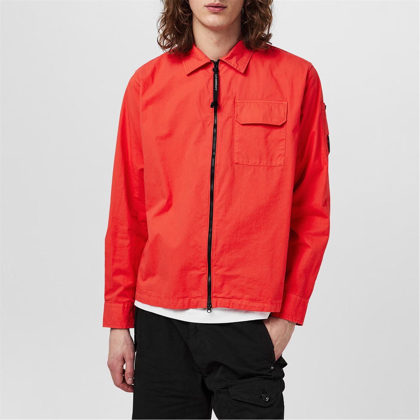C.P. Company o1g2r1mq0426 Gabardine Lens Cotton Overshirt in Poinciana Size US S / EU 44-46 / 1 - 5 Thumbnail