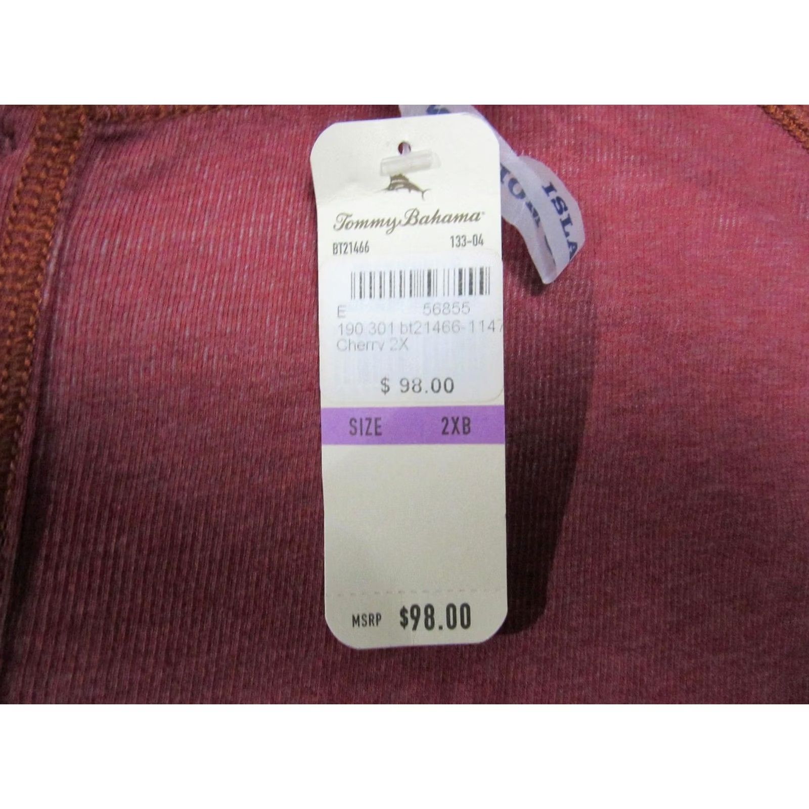 Tommy Bahama Tommy Bahama Henley Shirt Mens 2XB Red Long Sleeve Leisure Tech Wicking Casual Size US XXL / EU 58 / 5 - 5 Thumbnail