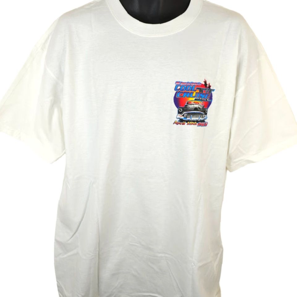 Anvil VINTAGE Anvil Car Show T Shirt Mens XL White Y2K 03 Cool Cruise Old Town La Verne NEW Size US XL / EU 56 / 4 - 2 Thumbnail