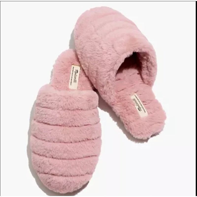 Madewell Madewell Faux Fur Slippers Size 8 Pink Plush Cozy House Shoe Size US 8 / IT 38 - 1 Thumbnail