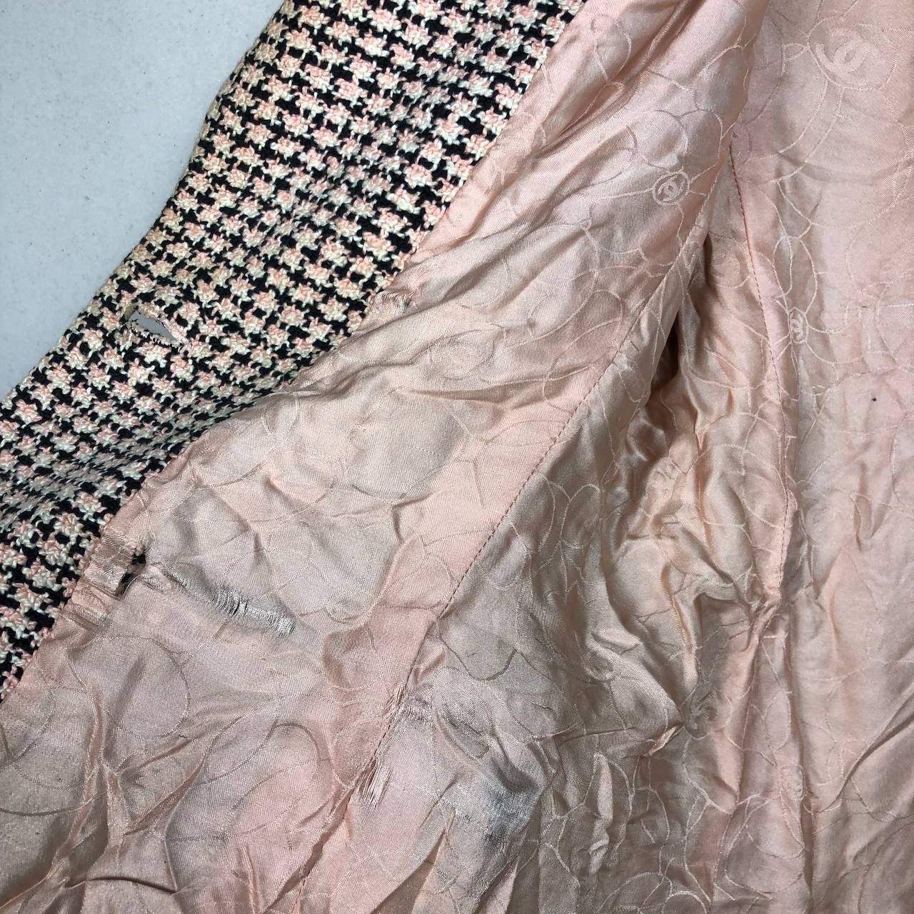 Chanel CHANEL Vintage 90s Pink Black Tweed Blazer FR36 Luxury Size XS / US 0-2 / IT 36-38 - 18 Thumbnail