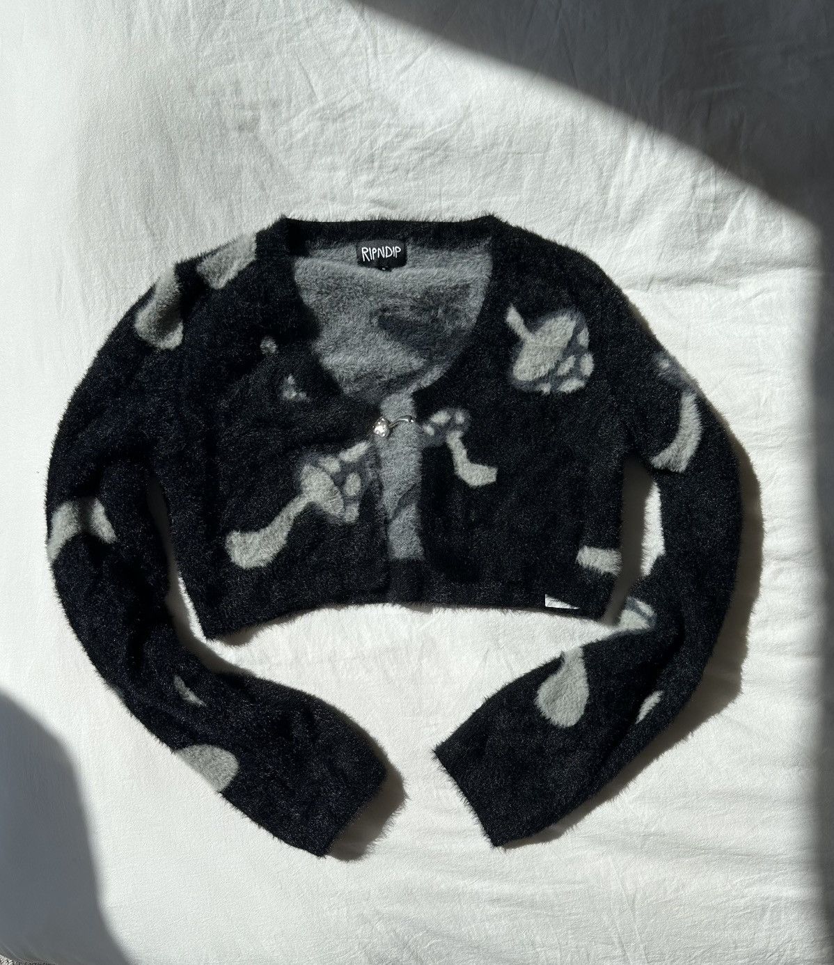RIPNDIP EUPHORIA KNIT LONG SLEEVE CROP TOP (BLACK) Size S / US 4 / IT 40 - 1 Thumbnail
