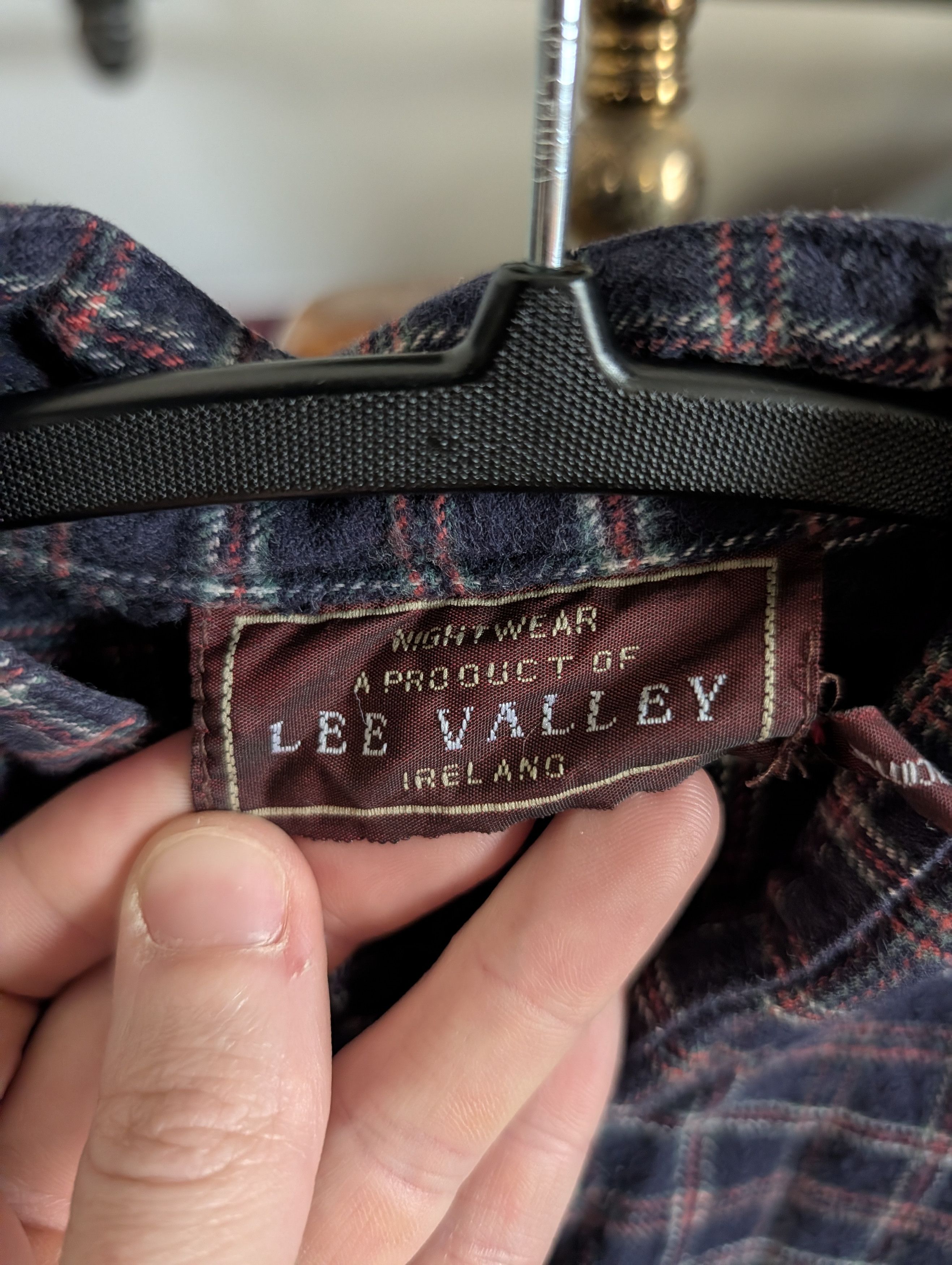Lee LEE VALLEY IRELAND Vtg cotton flannel long Henley grandpa Size US XL / EU 56 / 4 - 10 Thumbnail