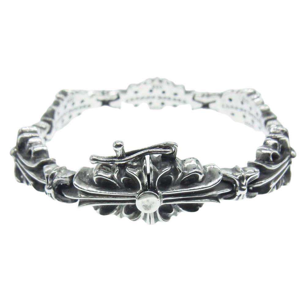 image of Chrome Hearts Flare Floral Cross Link in Silver, Men's