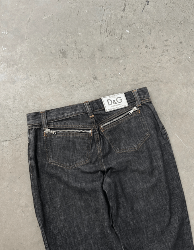 Dolce & Gabbana × Jean Dolce Gabbana Denim Cargo Pants Wide Boot Cut Zip EX0107 Size 27" / US 4 / IT 40 - 3 Thumbnail