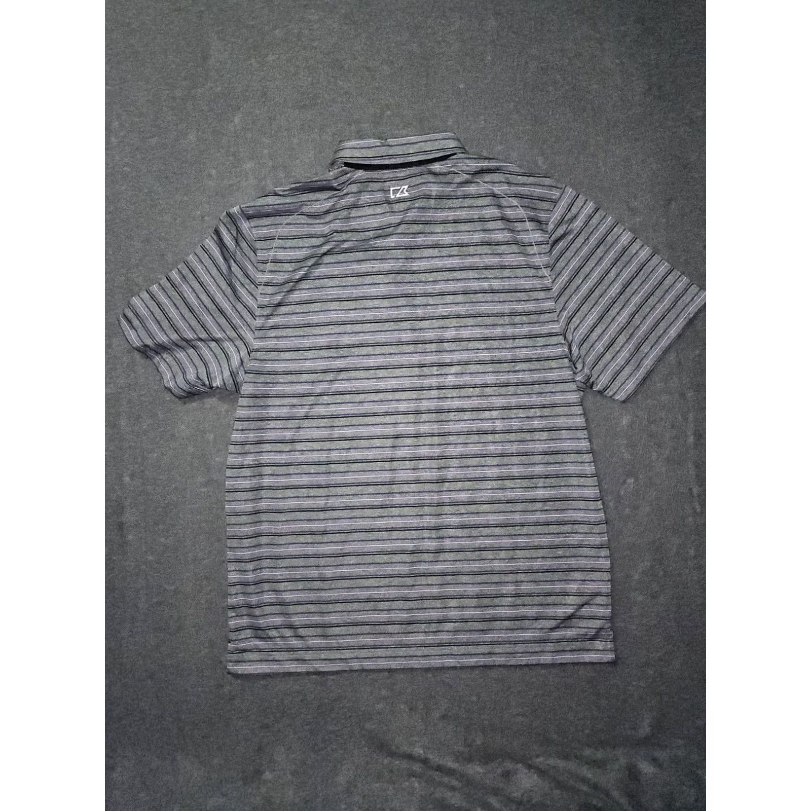 Cutter & Buck Cutter & Buck Polo Shirt Men's Large Striped DryTec Gray Embroidered Logo 2014 Pinehurst Shirt Sports Preppy Casual Mens Size US L / EU 52-54 / 3 - 7 Thumbnail