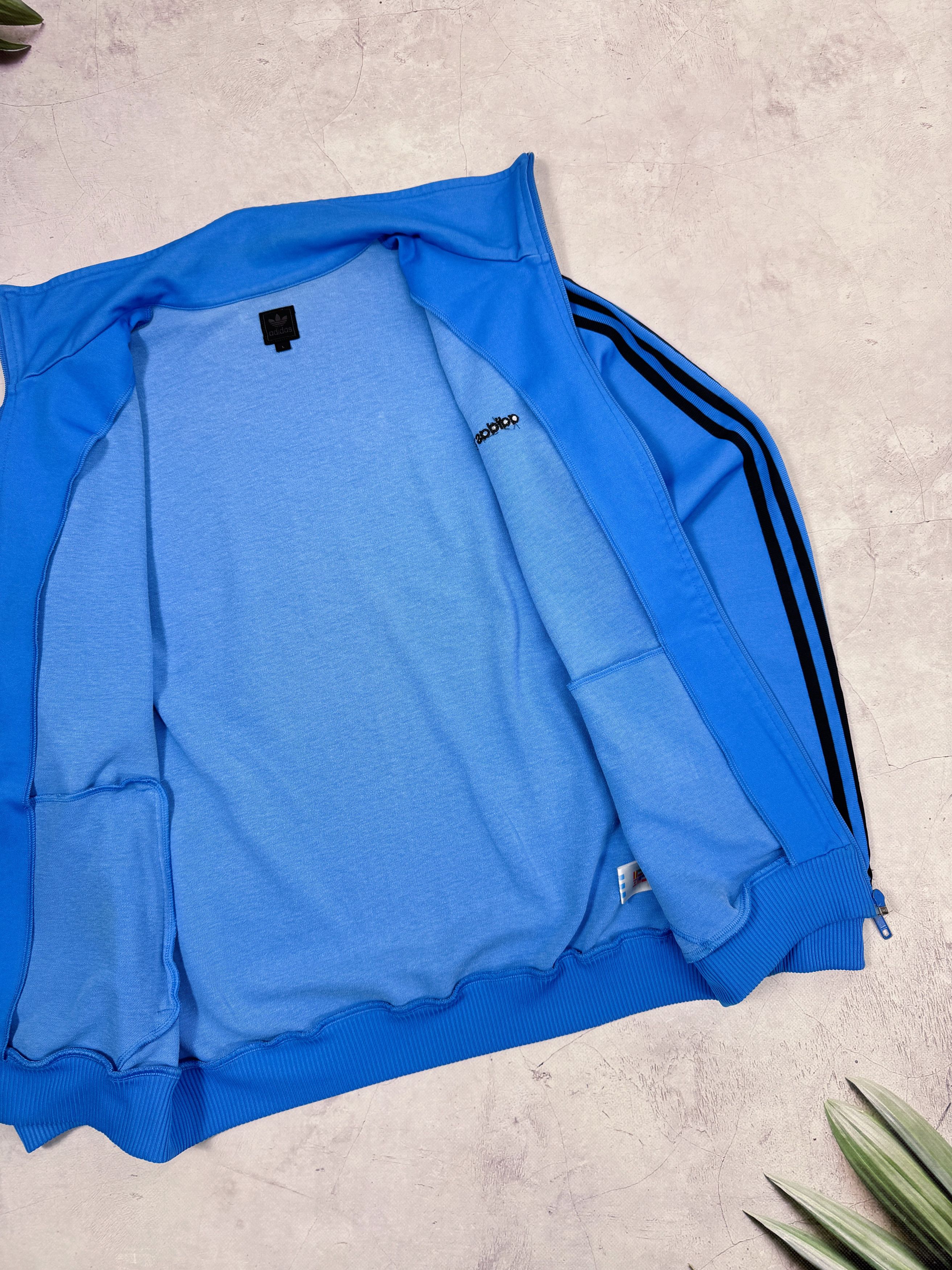 Adidas × Vintage Y2K Adidas Track Jacket Blue & Black Stripes Size US M / EU 48-50 / 2 - 12 Thumbnail