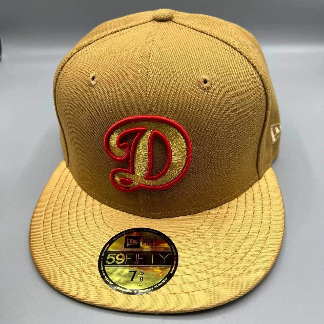 New Era Los Angeles LA Dodgers Hat Men 7 5/8 Brown MLB Fitted Cap Size ONE SIZE - 7 Thumbnail