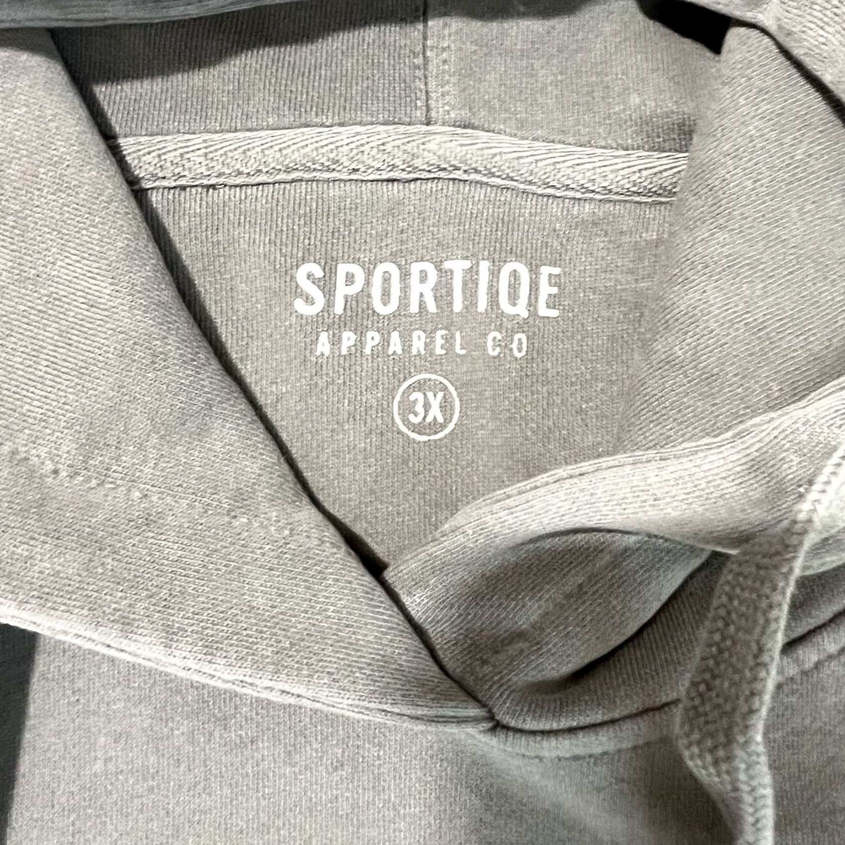 Vintage Sportiqe Hoodie Mens Gray 3XL Pullover Hooded Pockets Logo Soft Polyester Blend Fleece Sports Outdoor Shirt Size US XXL / EU 58 / 5 - 6 Thumbnail
