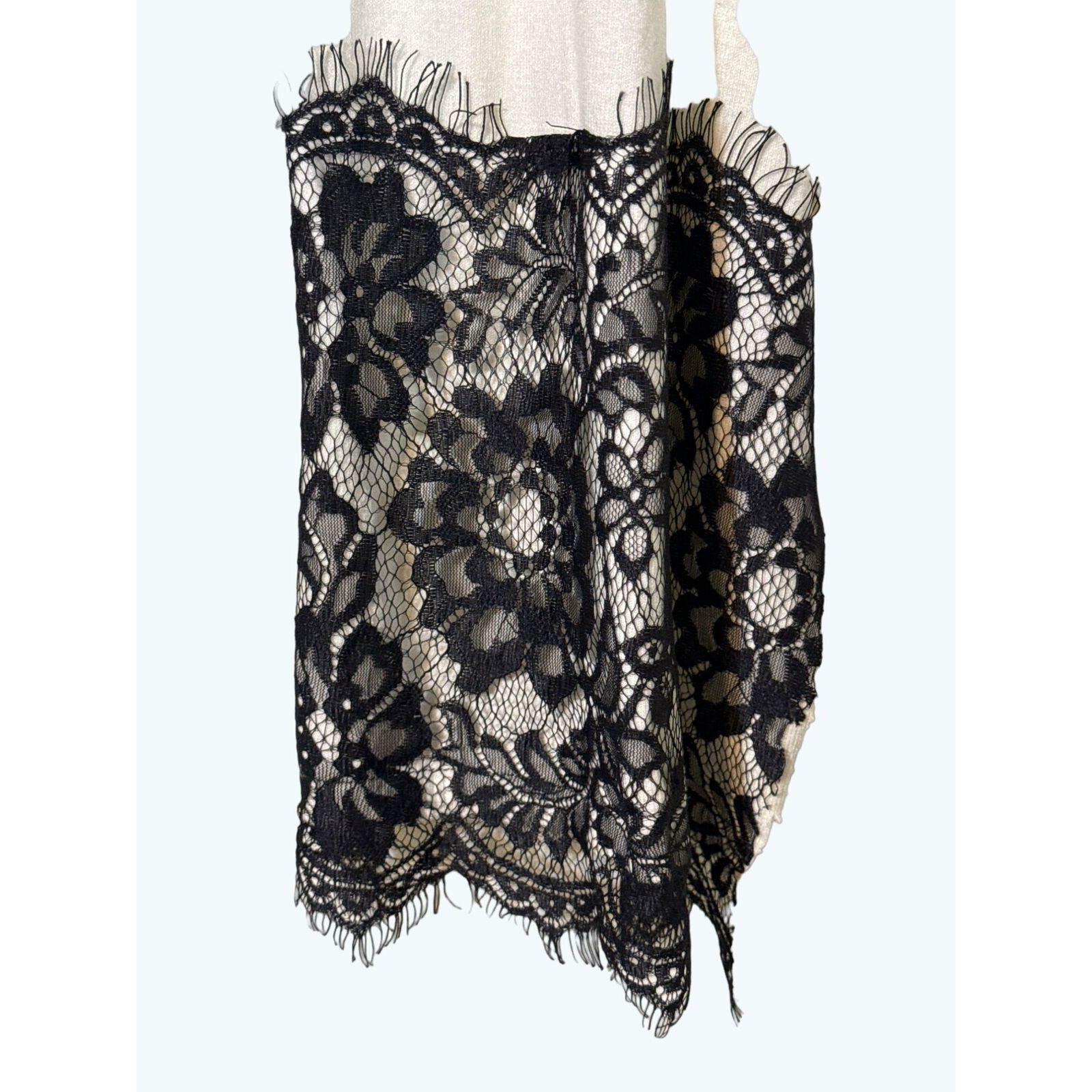Other Sioni Cropped Wool Blend Shrug White Black Lace Medium Size M / US 6-8 / IT 42-44 - 2 Thumbnail