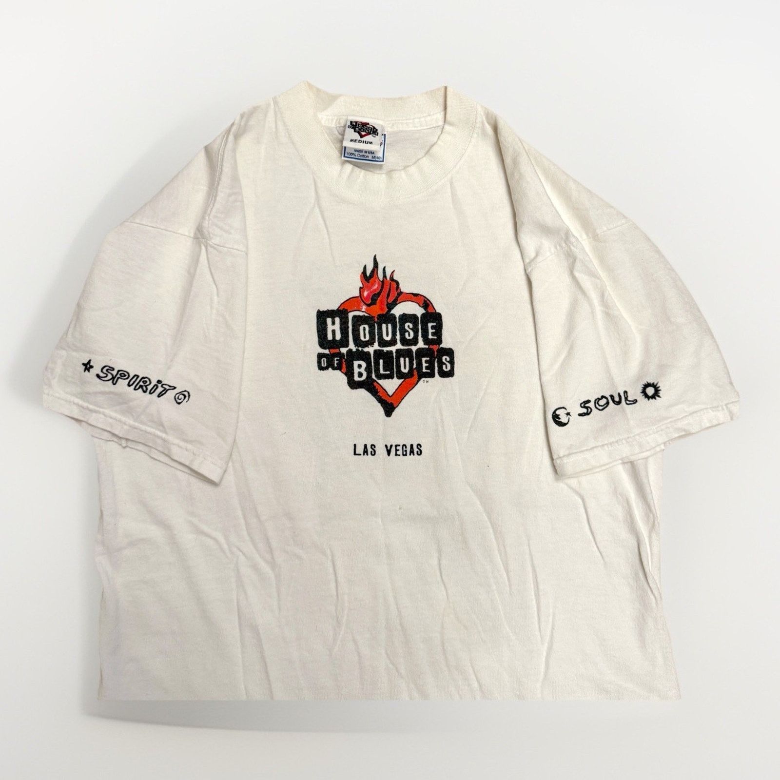 The Unbranded Brand VTG 90s T Shirt House Of Blues Las Vegas M White Tee Vintage Size US M / EU 48-50 / 2 - 1 Thumbnail