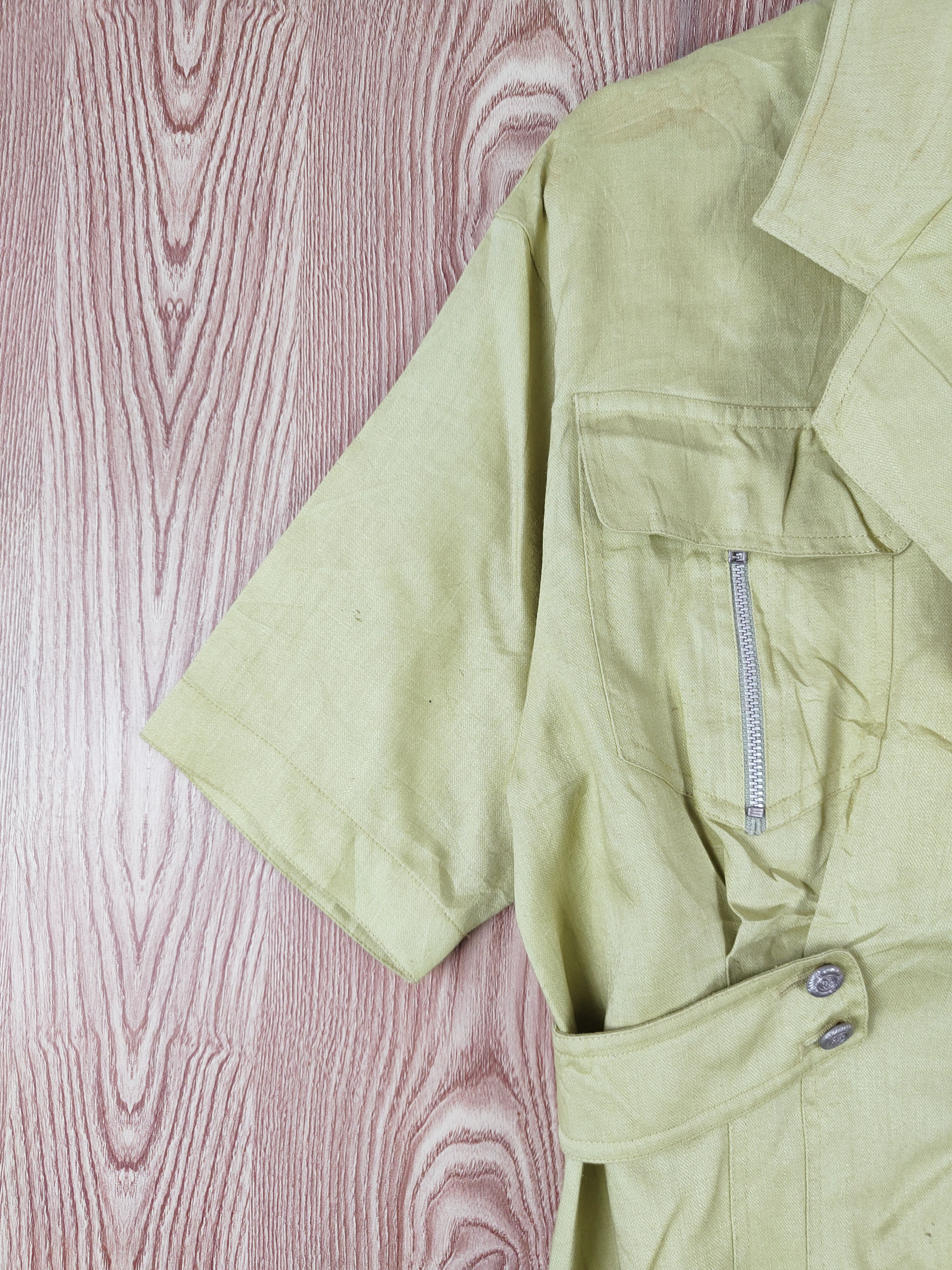 Japanese Brand × Vintage Franca V.Paoloni Green Button Up Short Sleeve Shirts Size M / US 6-8 / IT 42-44 - 4 Thumbnail