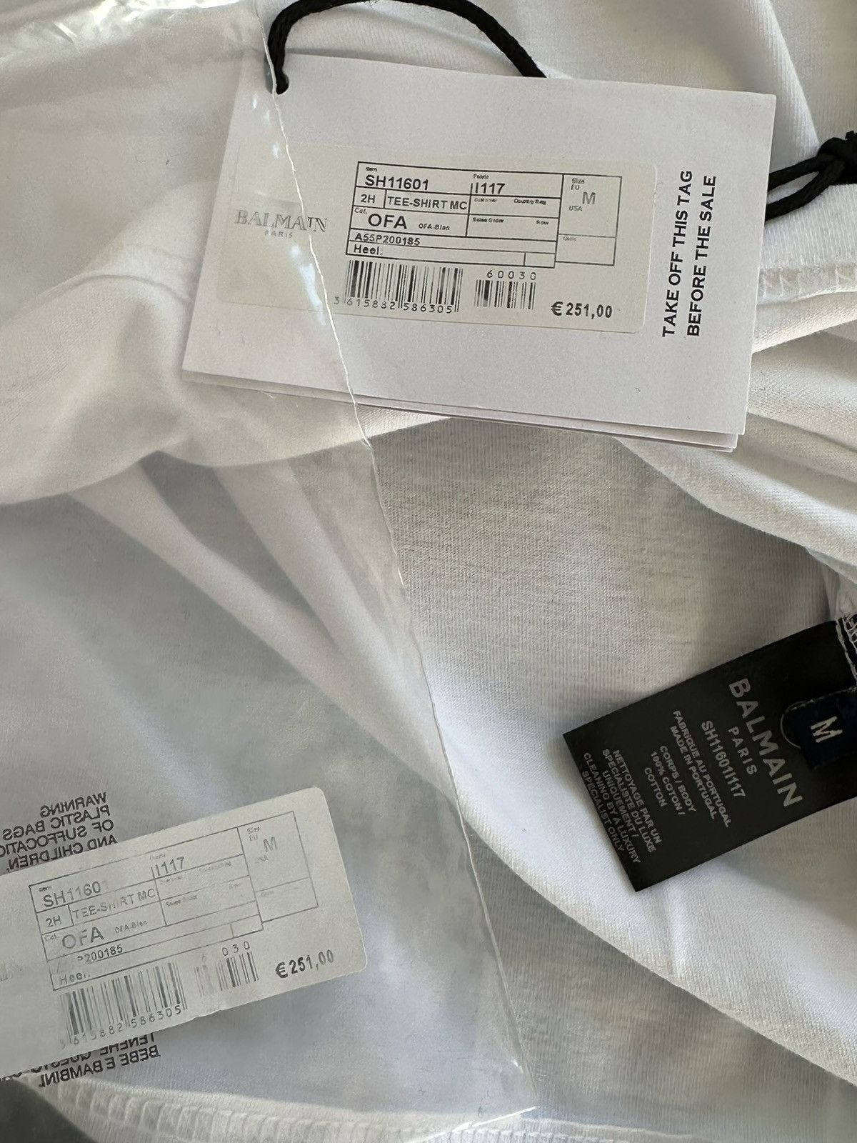 Balmain Balmain Paris White Logo T-Shirt Size M New With Tags Size US M / EU 48-50 / 2 - 5 Thumbnail