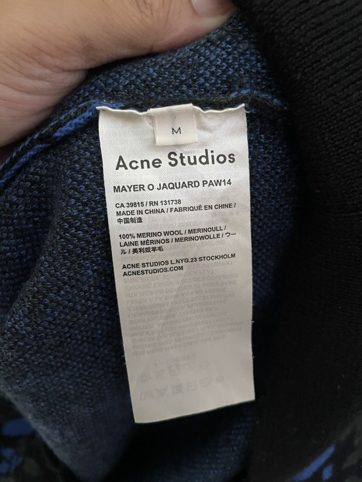Acne Studios Acne Studios Camo Jaquard wool knit sweater Size US M / EU 48-50 / 2 - 3 Thumbnail