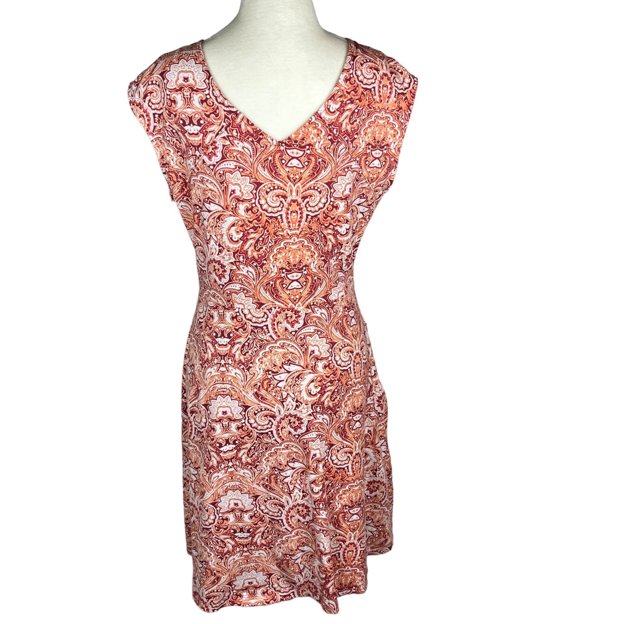 Other Title Nine Double Dare Paisley Athletic Dress V-Neck Cap Sle Size M / US 6-8 / IT 42-44 - 4 Thumbnail