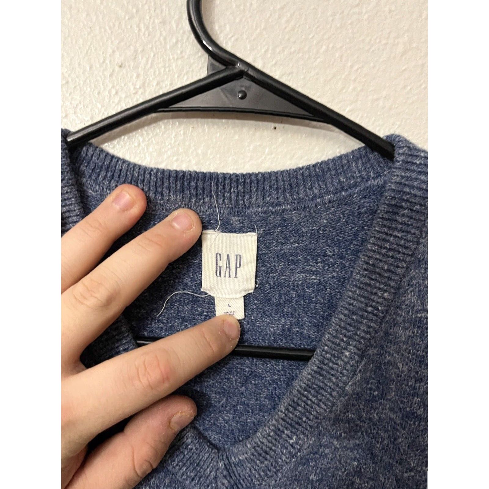 Gap Gap Sweater Men Large Blue Cotton V-Neck Pullover Sweatshirt Size US L / EU 52-54 / 3 - 2 Thumbnail