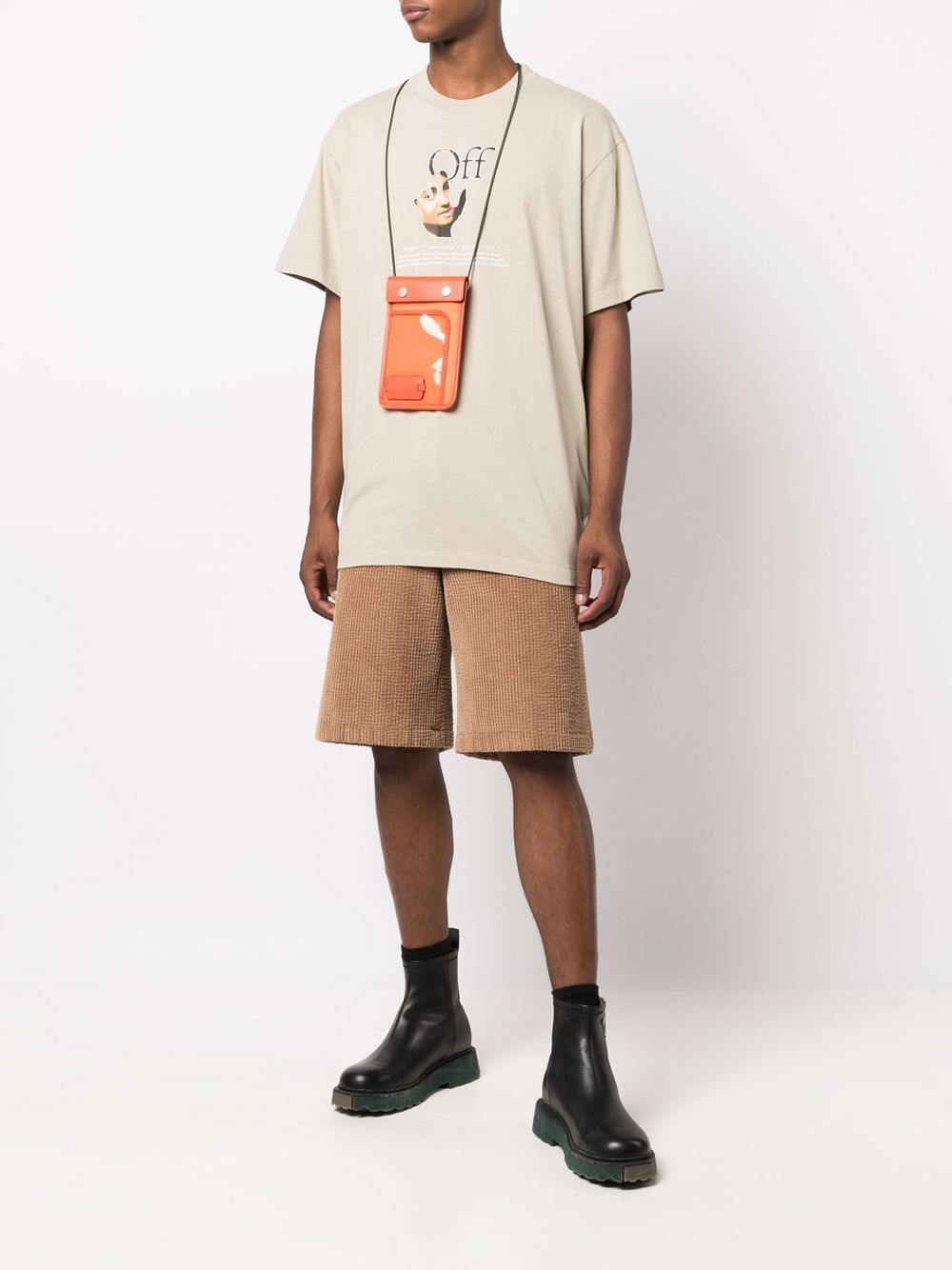 Off-White Beige Caravaggio Hand Off Logo Oversized T-shirt Size US M / EU 48-50 / 2 - 4 Thumbnail