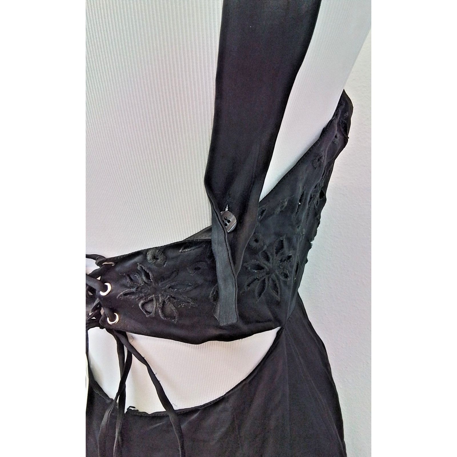 Karina Grimaldi Karina Grimaldi Maxi Dress Women's XS Black Lace Up NWT Size XS / US 0-2 / IT 36-38 - 5 Thumbnail