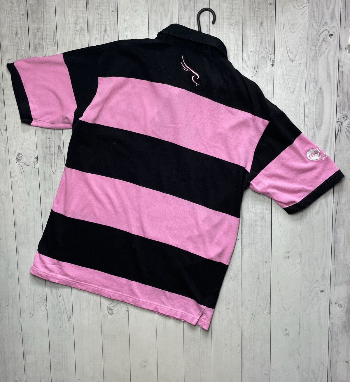 Vintage Vintage New Castle Falcons rugby jersey pink striped rare Size US XXL / EU 58 / 5 - 5 Thumbnail
