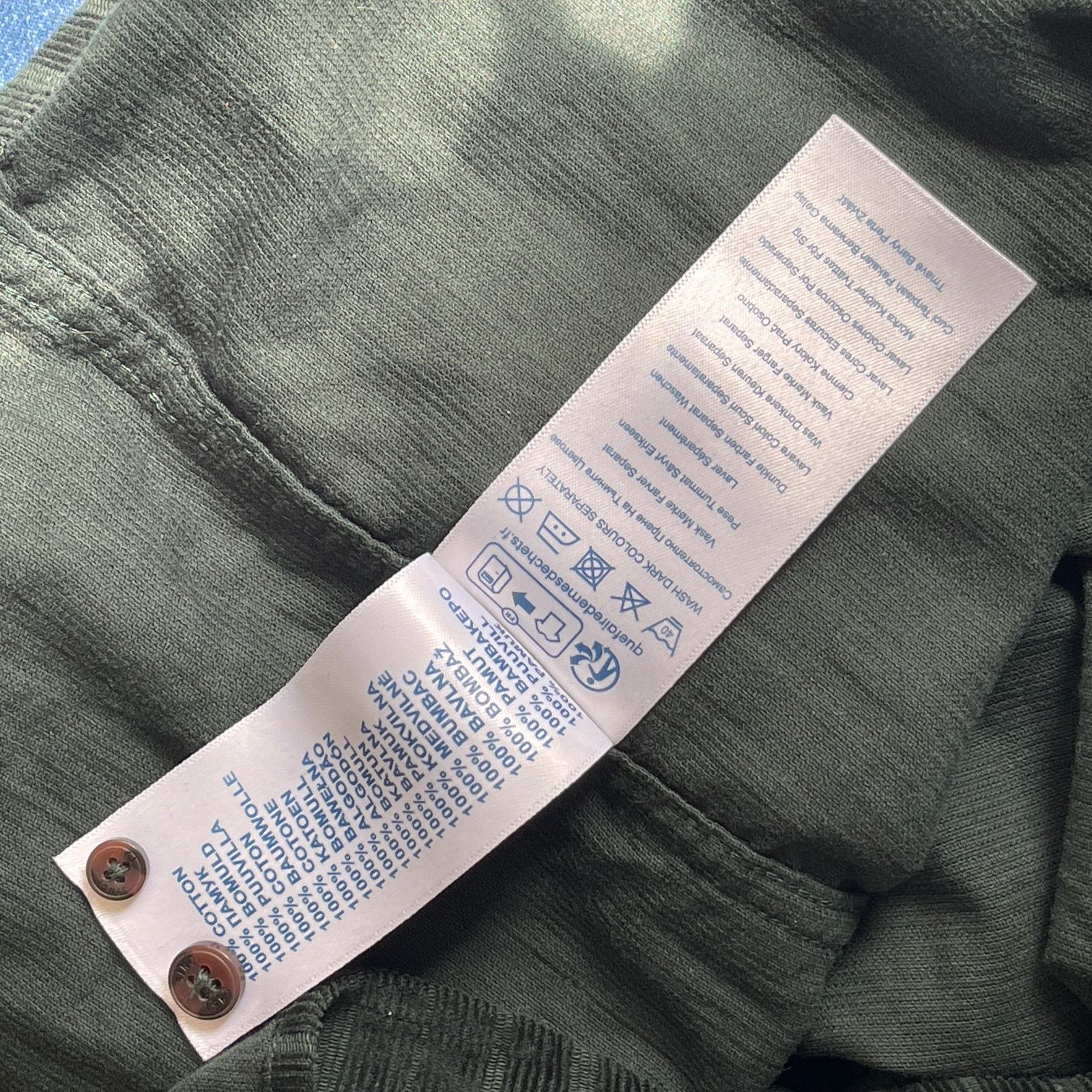 Ben Sherman Ben Sherman Classic Fit Dark Green Cord Stripe Shirt Size M Size US M / EU 48-50 / 2 - 7 Thumbnail