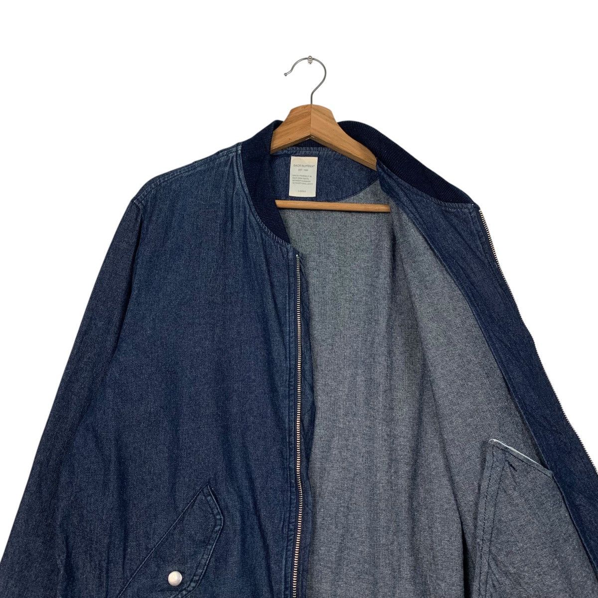 Japanese Brand BACK NUMBER Denim Bomber Jacket Jean Jacket #2192-C97 Size US L / EU 52-54 / 3 - 10 Thumbnail