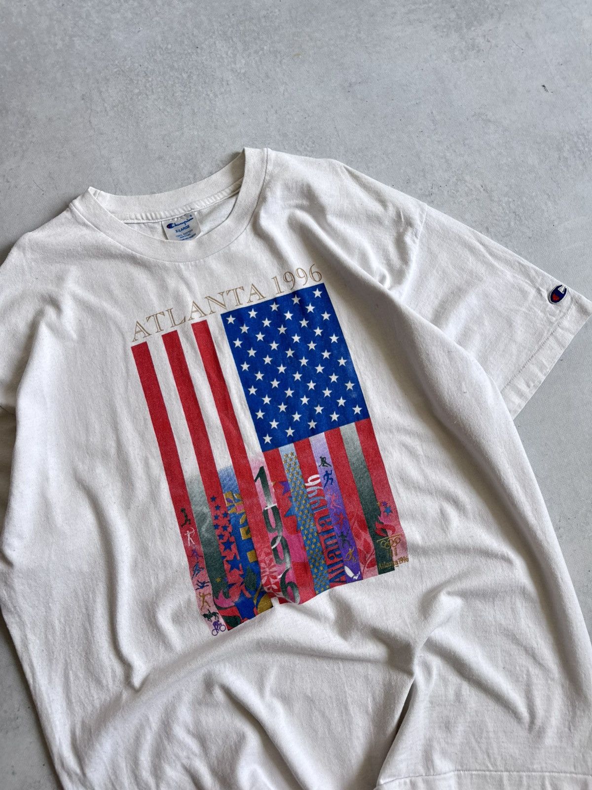 Champion Vintage Champion Atlanta Olympics Game 1996 Rare Tee Size US XL / EU 56 / 4 - 4 Thumbnail