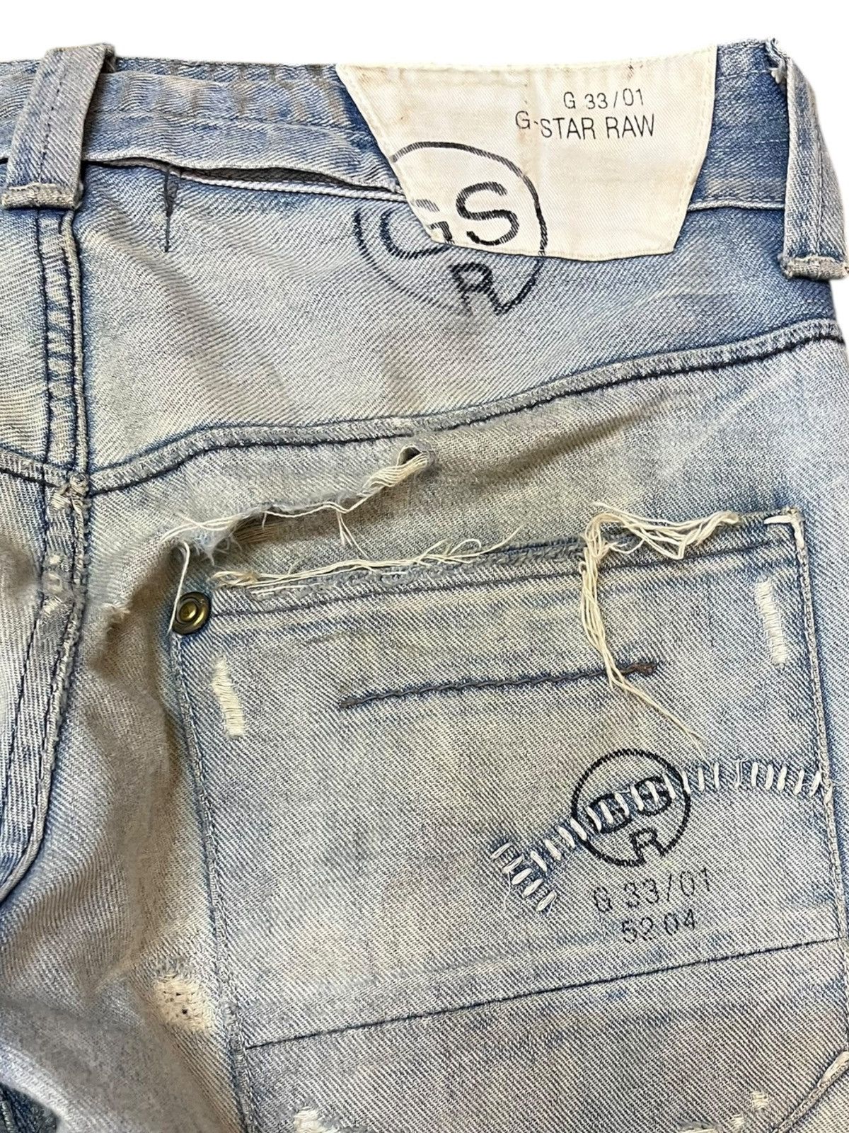 G-Star Vintage G-Star Raw Distressed Paint Splatter Denim Size US 32 / EU 48 - 8 Thumbnail