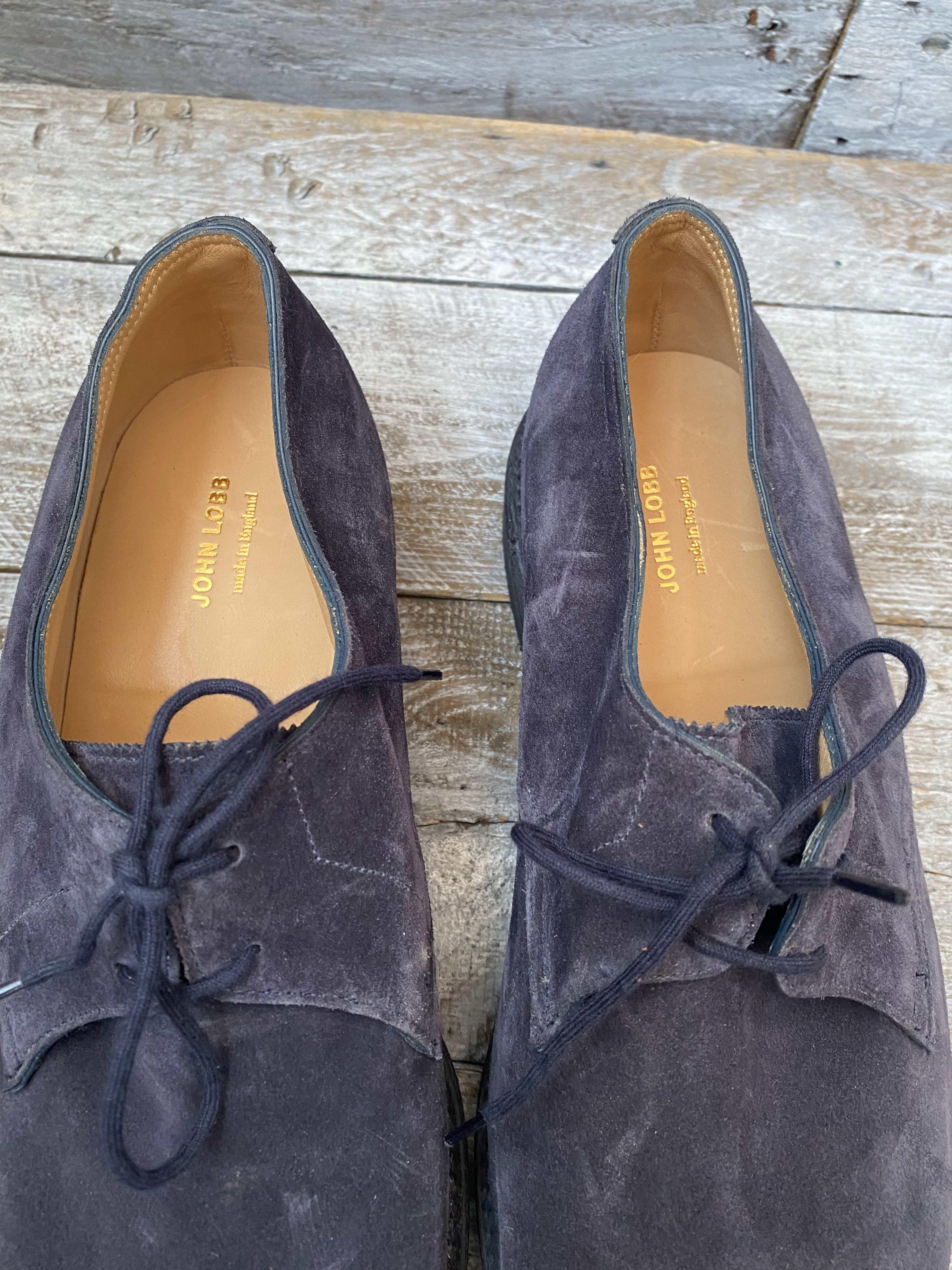 John Lobb John lobb blue suede derby leather shoes Uk 9EE Size US 10 / EU 43 - 13 Thumbnail