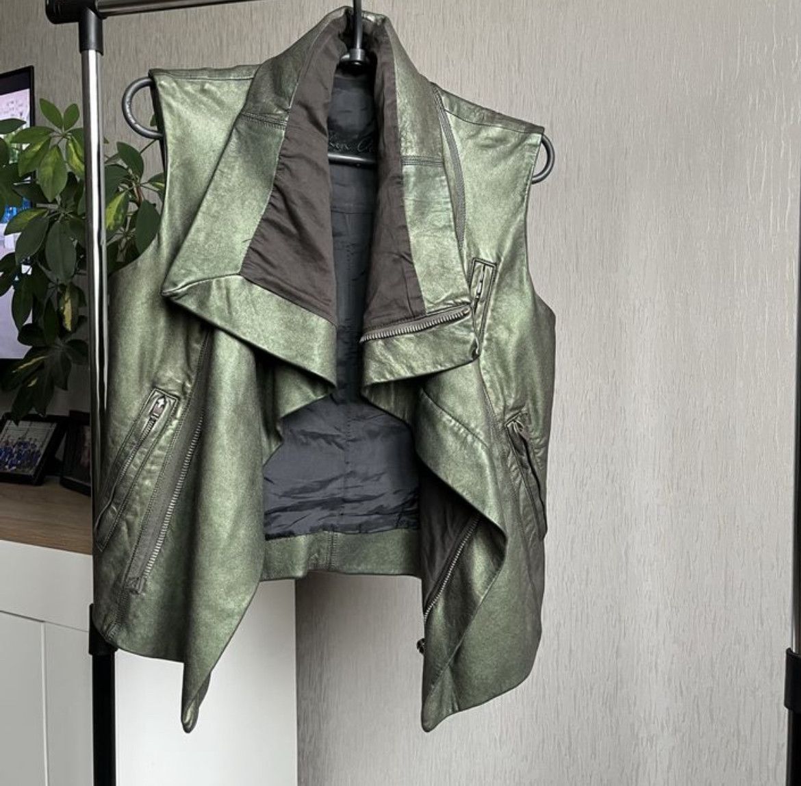 Rick Owens Rick Owens Leather High Collar Archival Vests Size US S / EU 44-46 / 1 - 2 Thumbnail