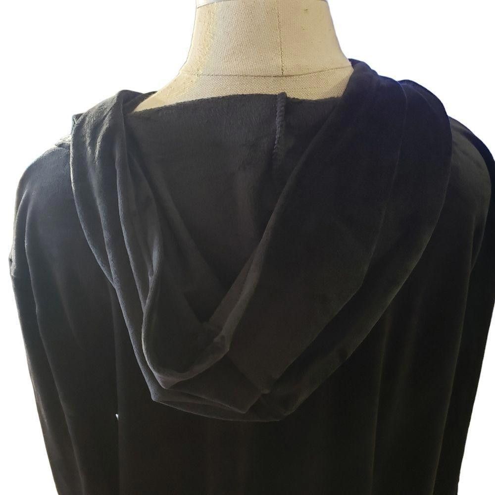 Designer CT1247a Black Velvet Fall Hoodie Lounge Ladies Top Size L / US 10 / IT 46 - 4 Thumbnail