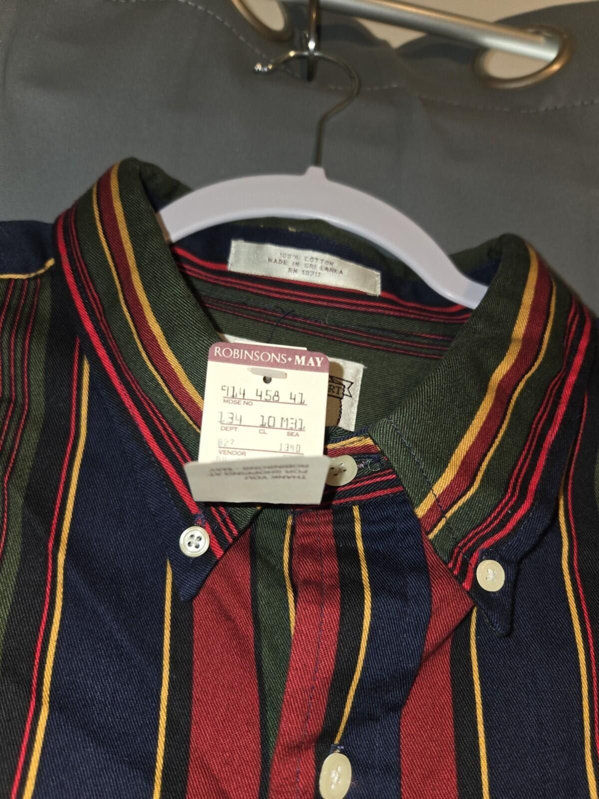 John Ashford John Ashford Sport Long Sleeve Green Striped Shirt XXL Size US XXL / EU 58 / 5 - 6 Thumbnail