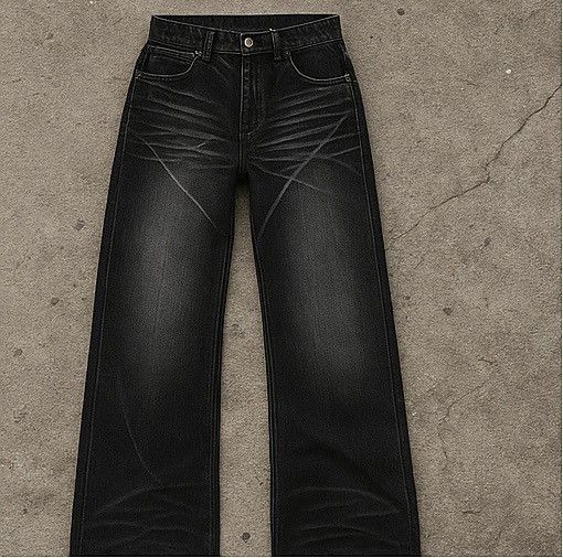 Other Washed Cat Whisker Straight Leg Jeans Size US 30 / EU 46 - 2 Thumbnail